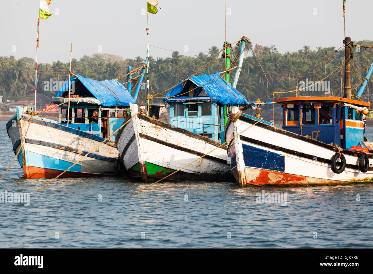 Bateaux de pêche inde goa Banque D'Images