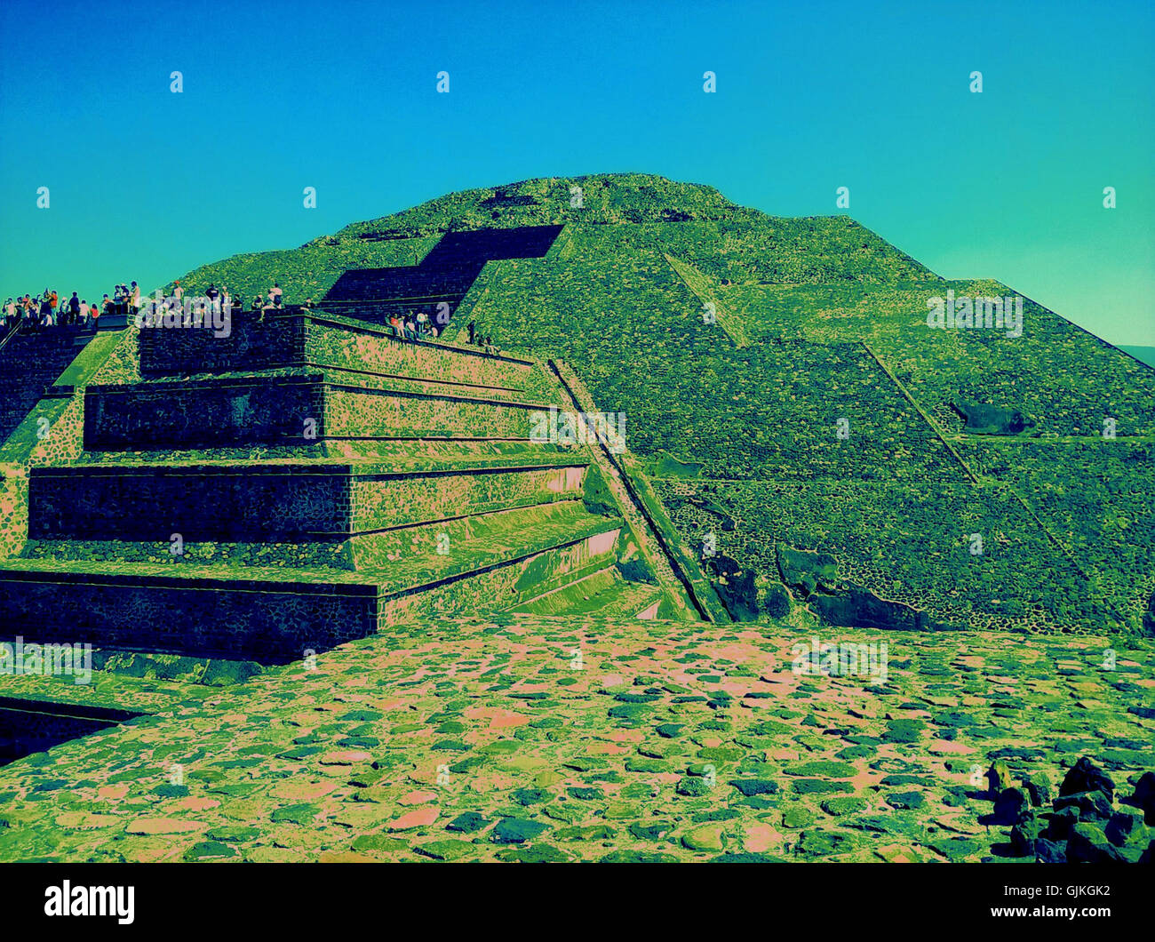 Teotihuacán 'en vert', une photo Banque D'Images