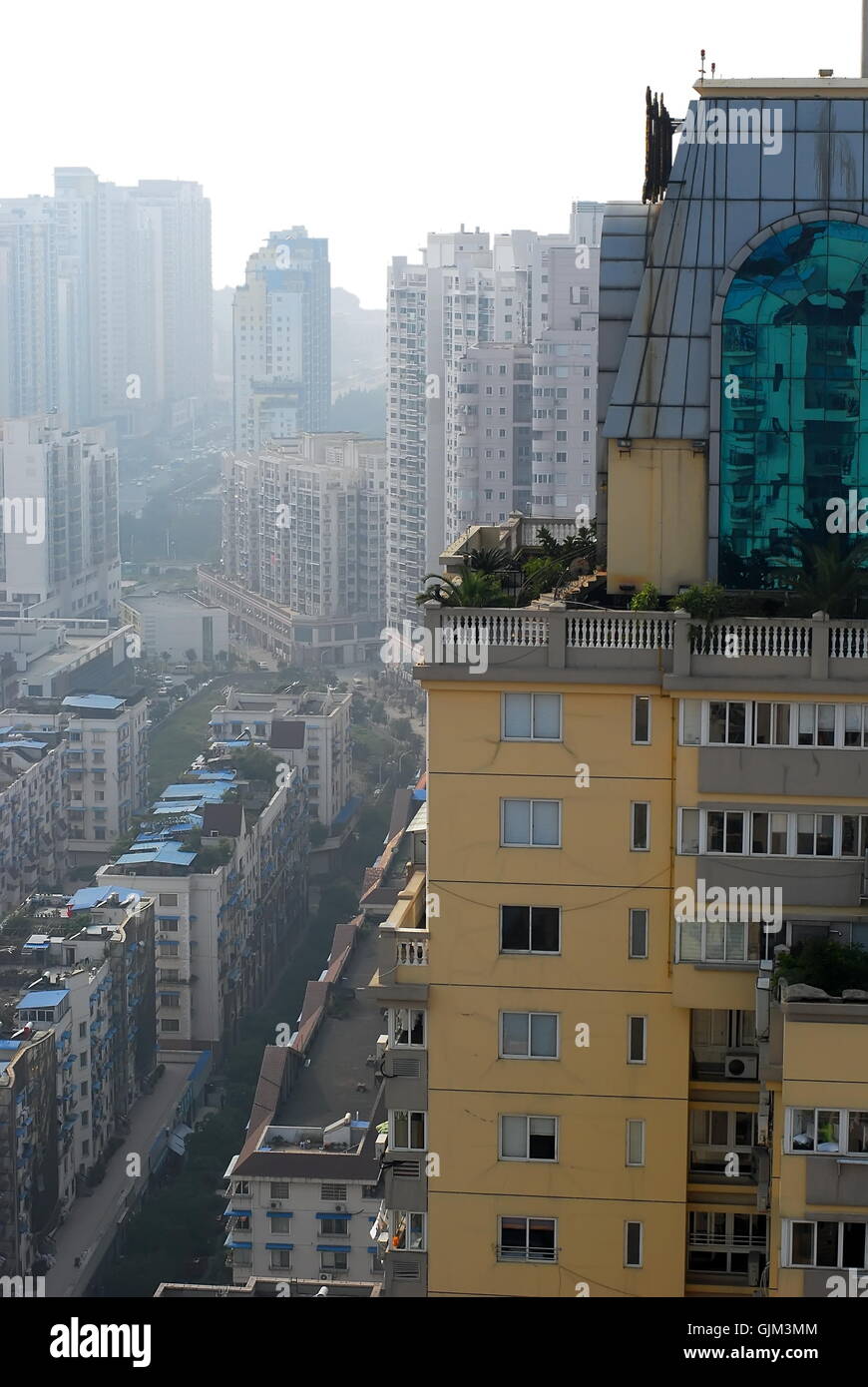 Développement d'une petite ville de Chine - Nouveaux bâtiments Banque D'Images