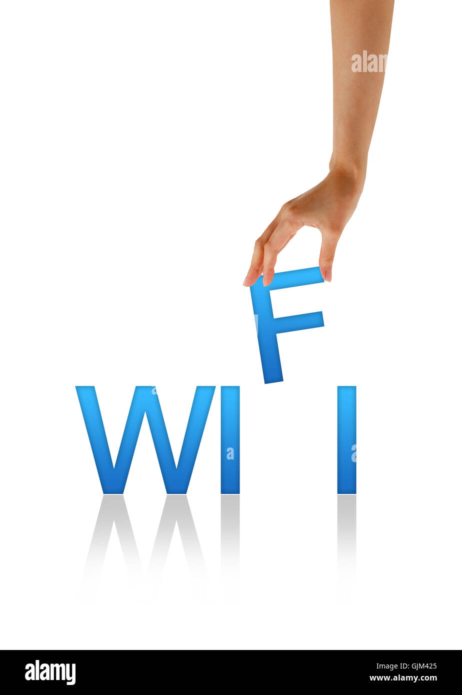 WiFi - main Banque D'Images