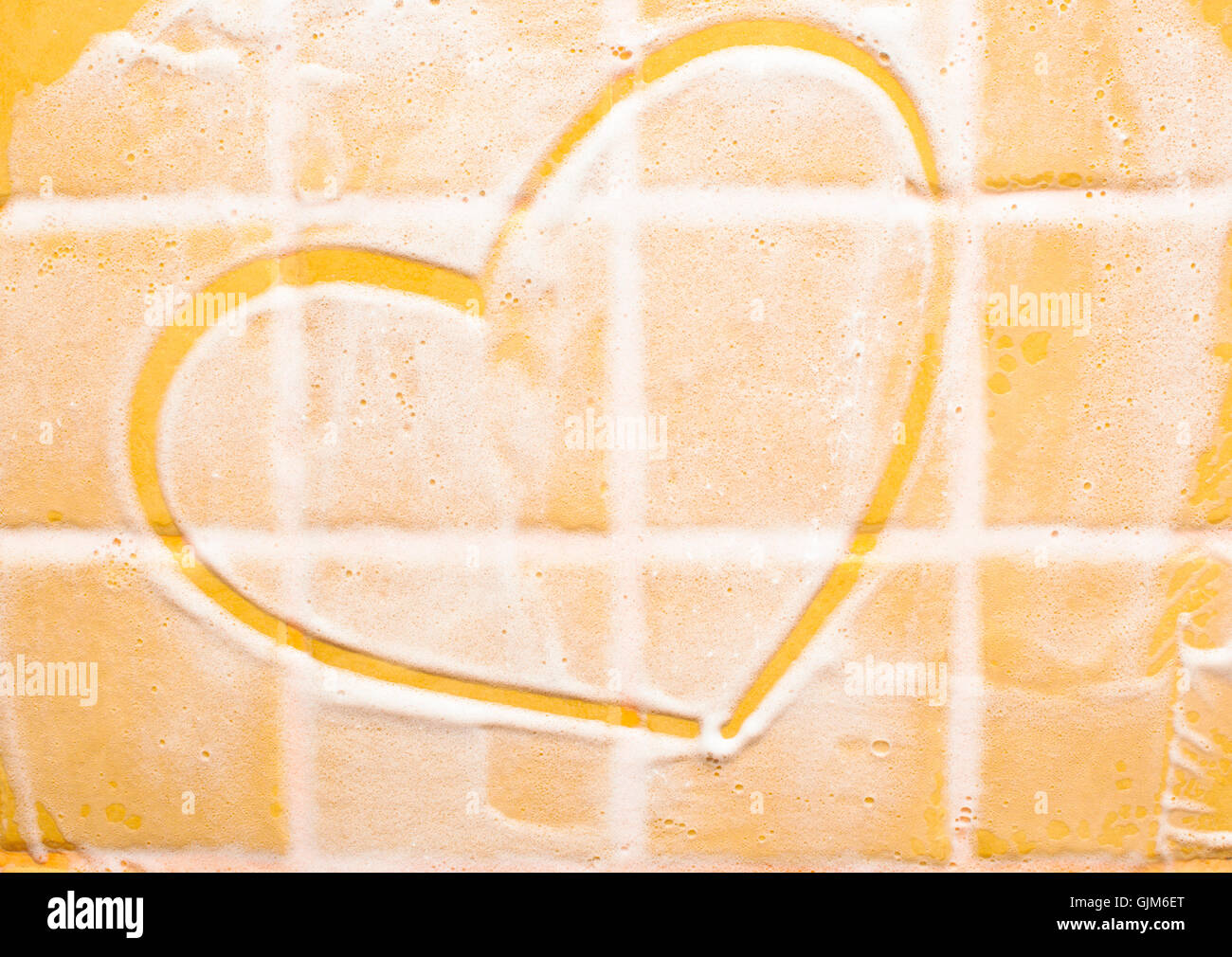 Sur le mur de savon coeur Banque D'Images