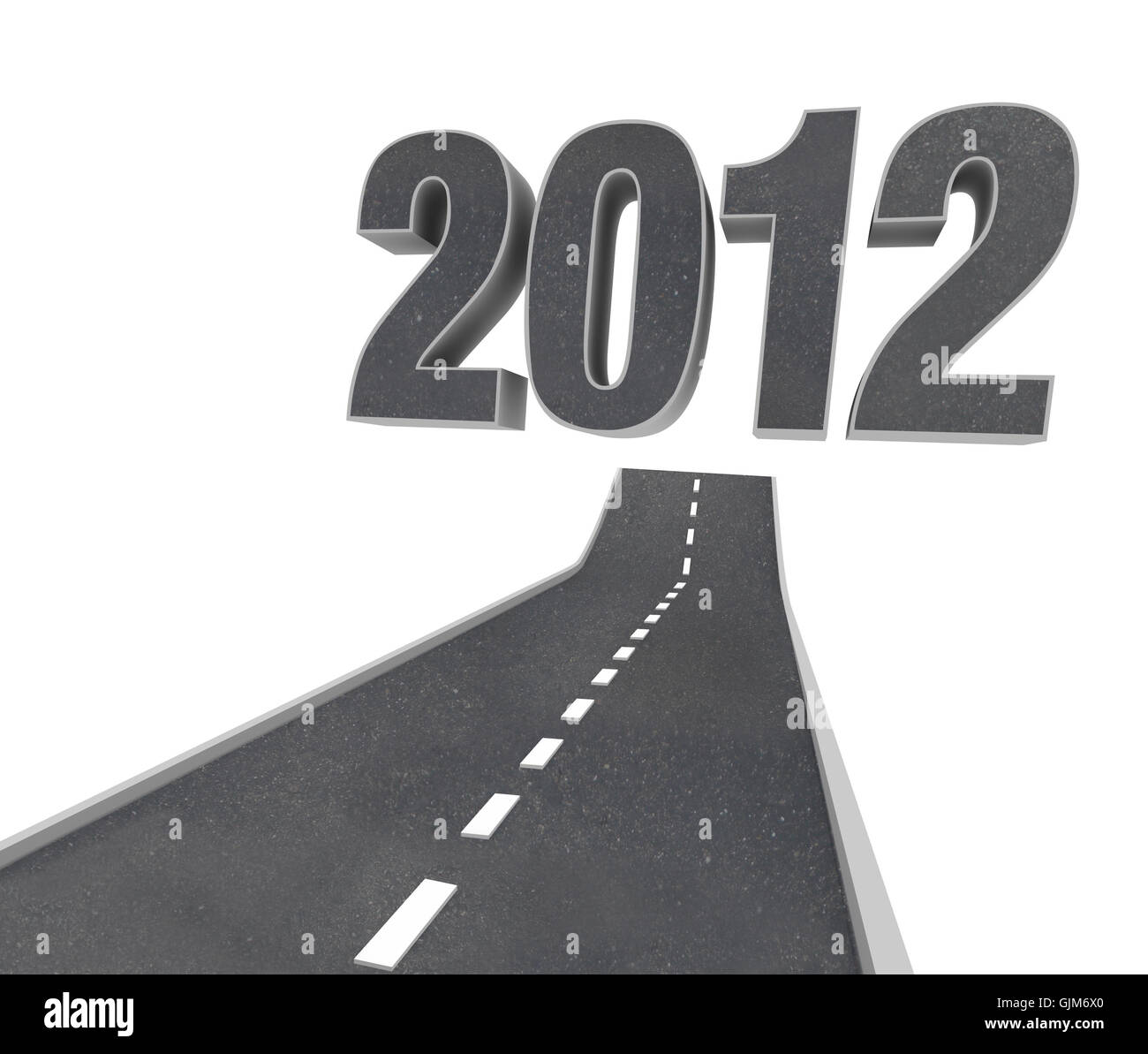 La route vers 2012 - Nouvel An à l'avenir les numéros Banque D'Images