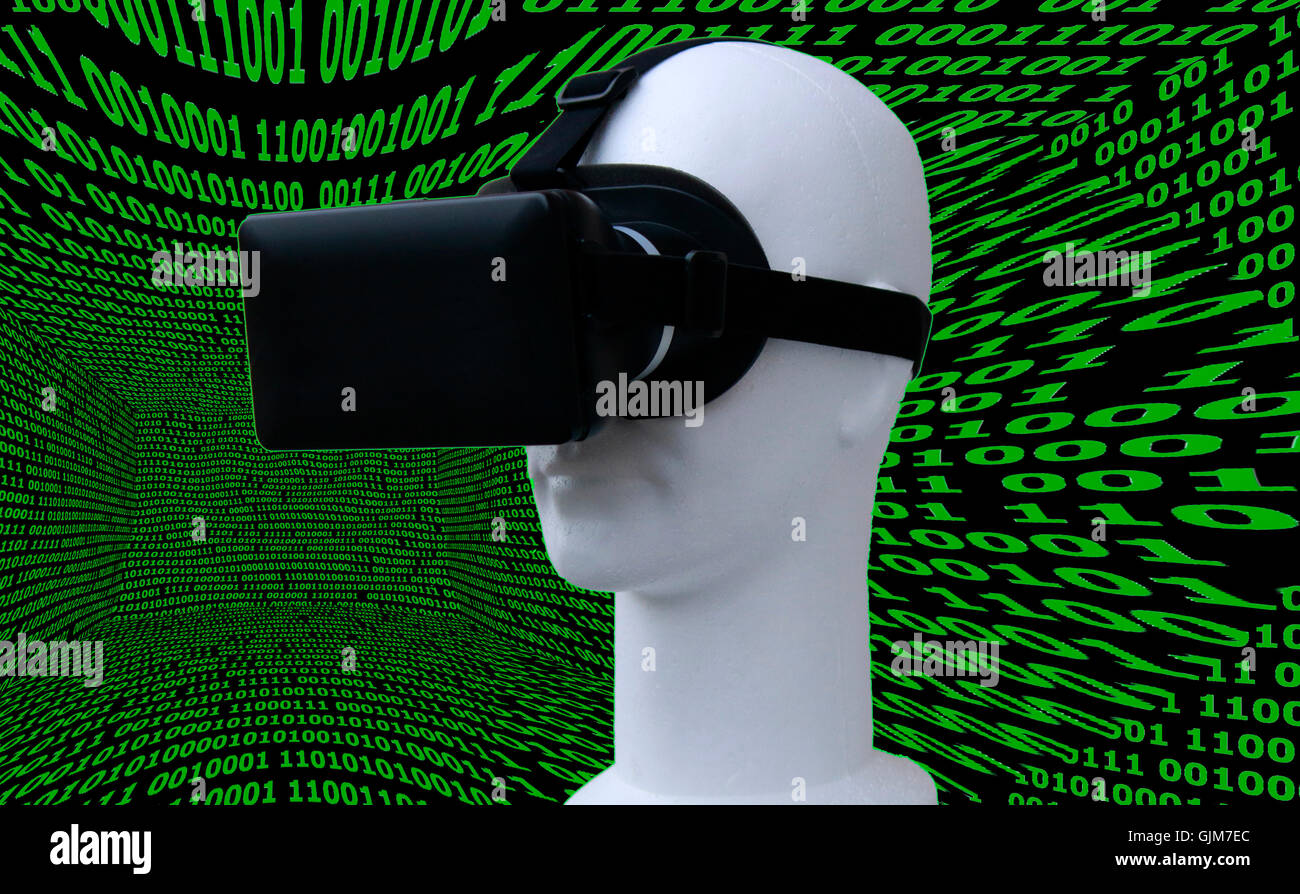 Symbolbild VR/ Virtuelle Realitaet - Datenbrille. Banque D'Images