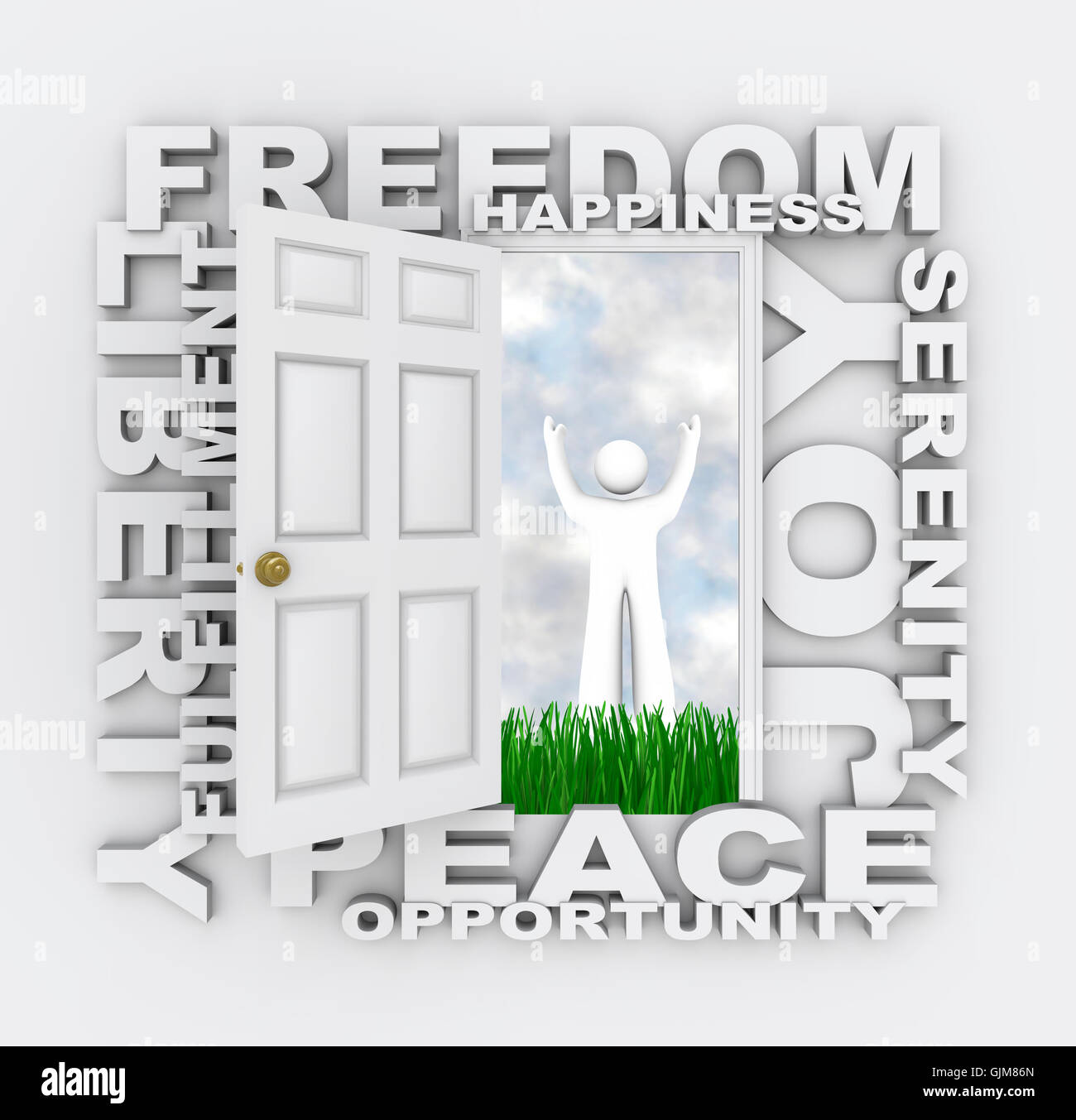 Porte à la liberté - trouver le bonheur Paix et sérénité Banque D'Images