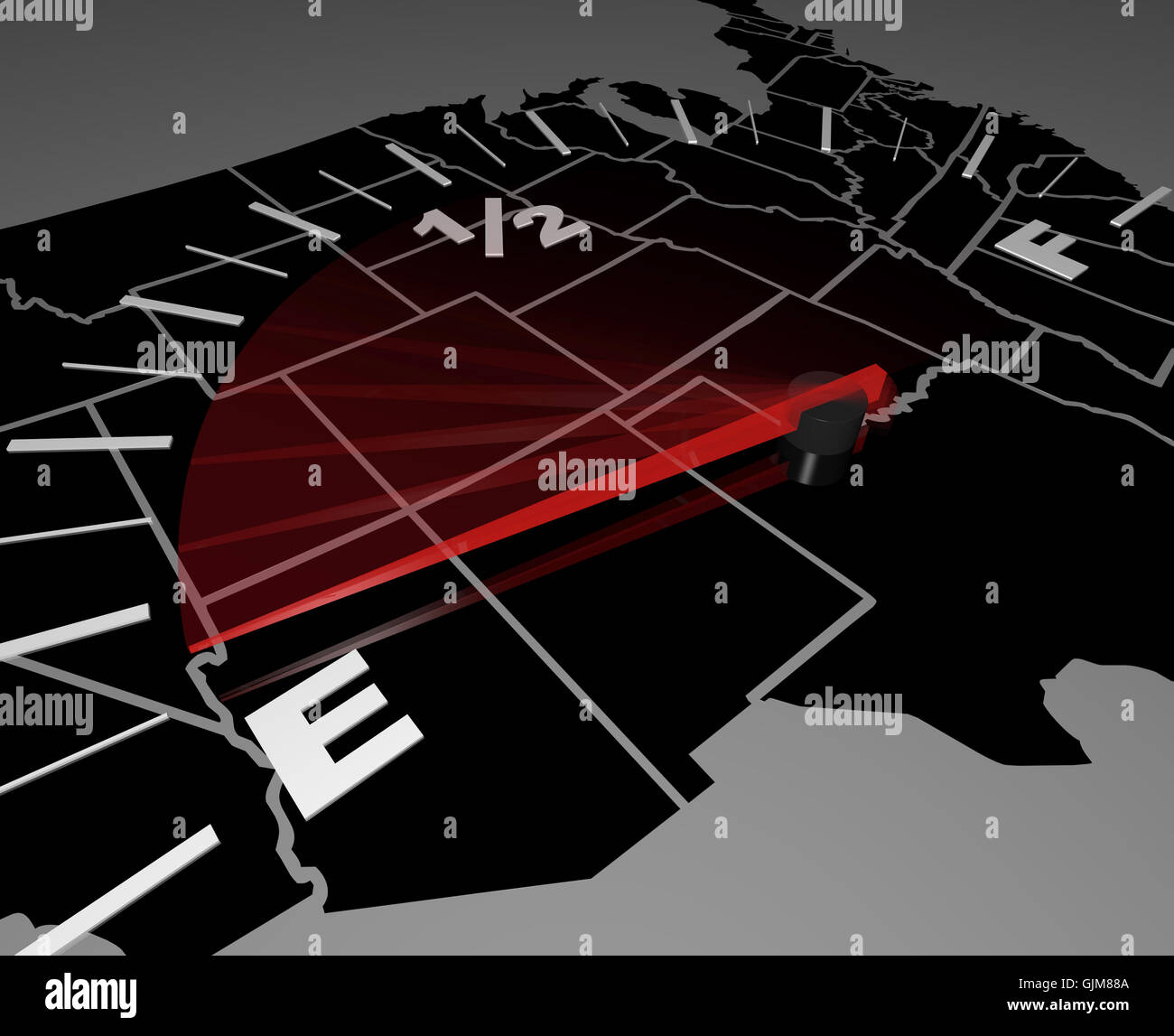 Tourne à vide - Etats-Unis d'Amérique en déclin Banque D'Images
