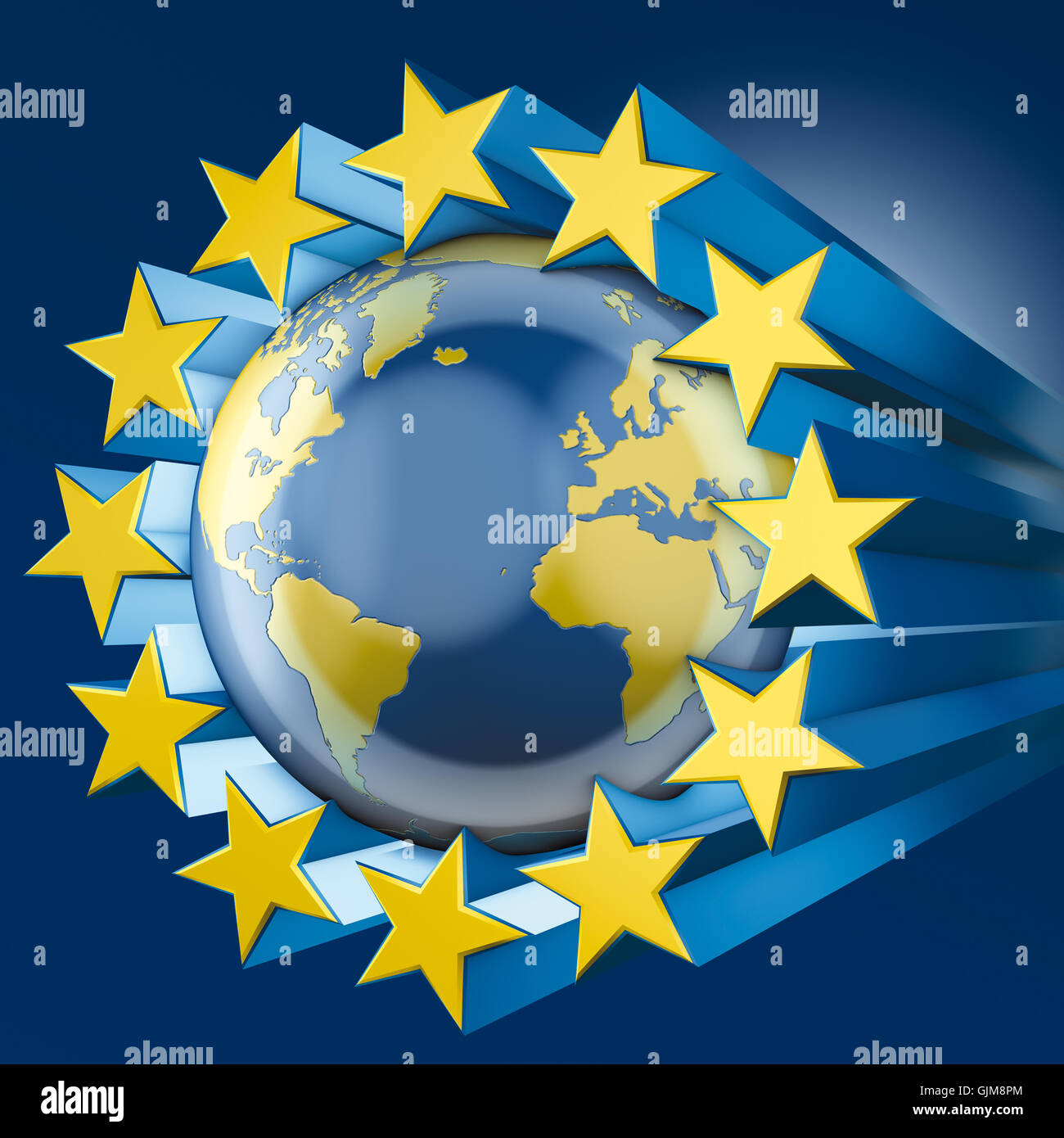 Étoiles de l'Europe et l'Amérique Banque D'Images