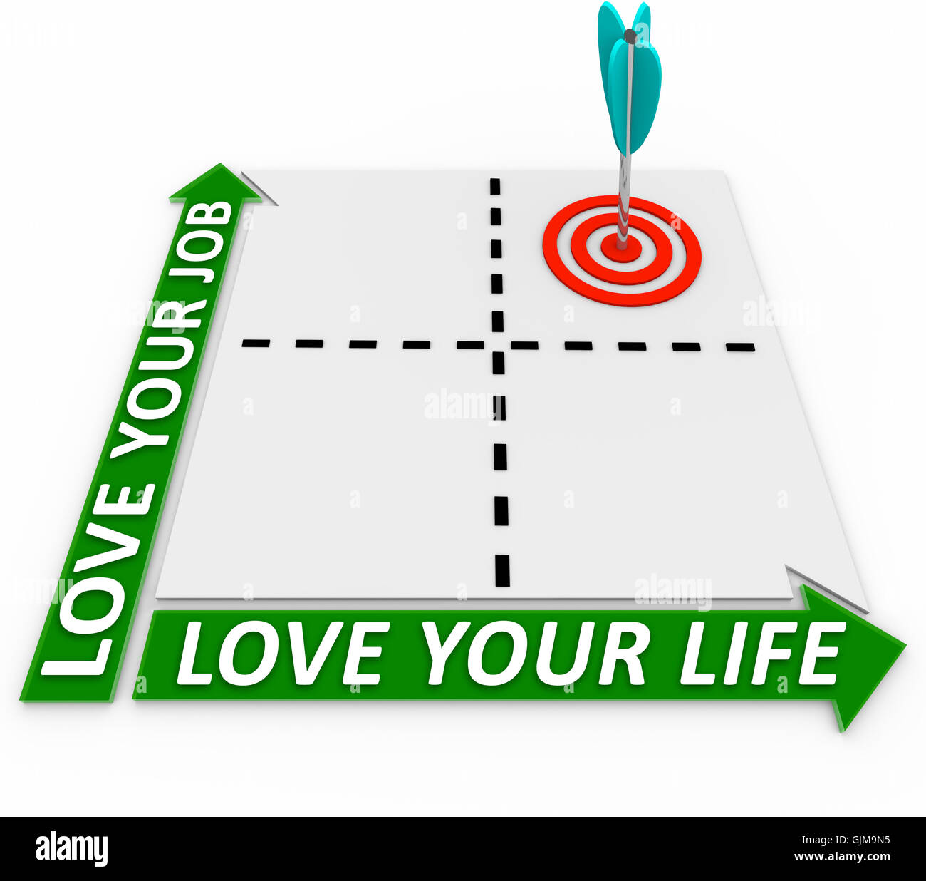 Vie et carrière - Matrice de Flèche et Cible Banque D'Images