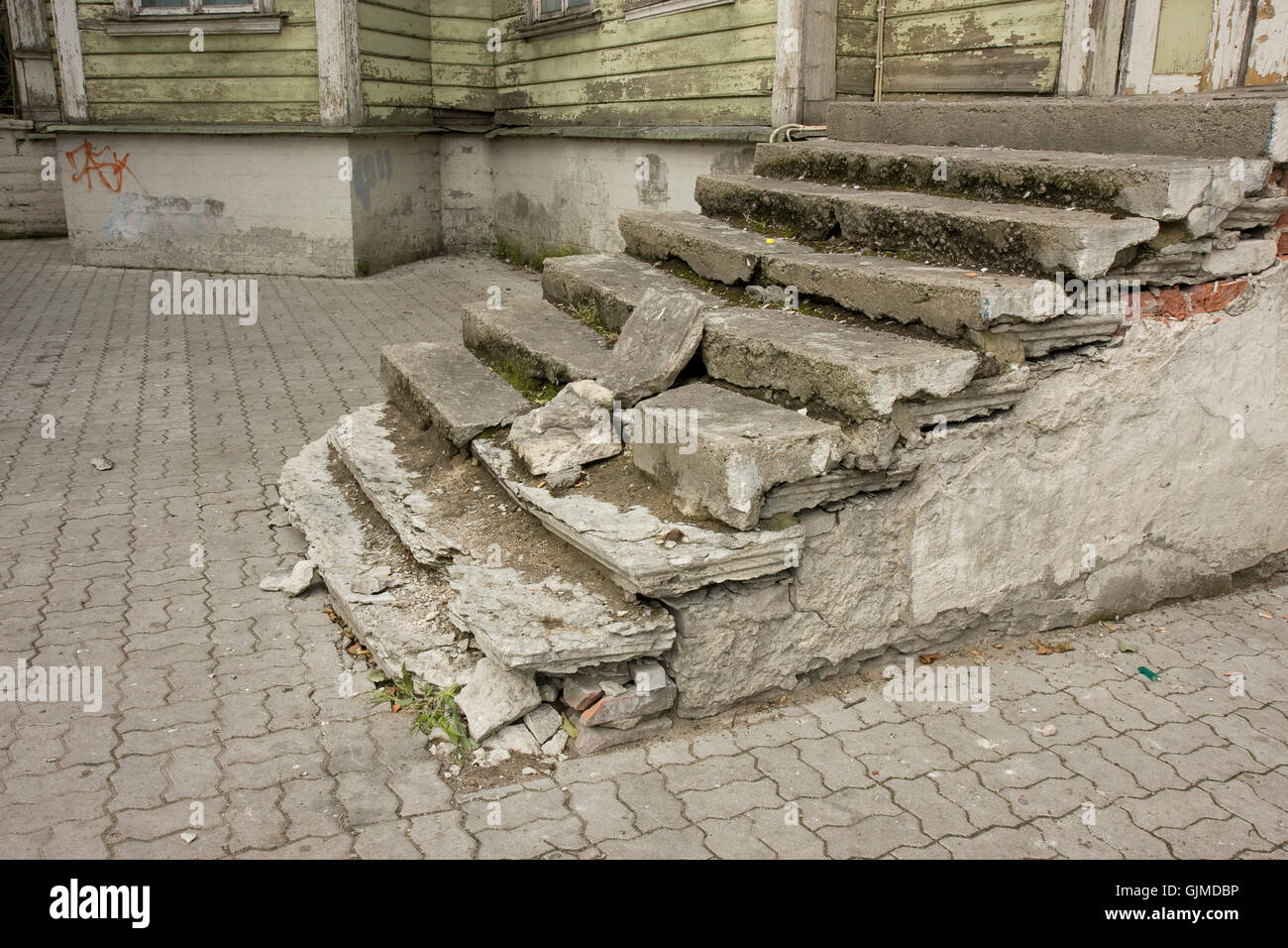 Ancien escalier en ruine Banque D'Images