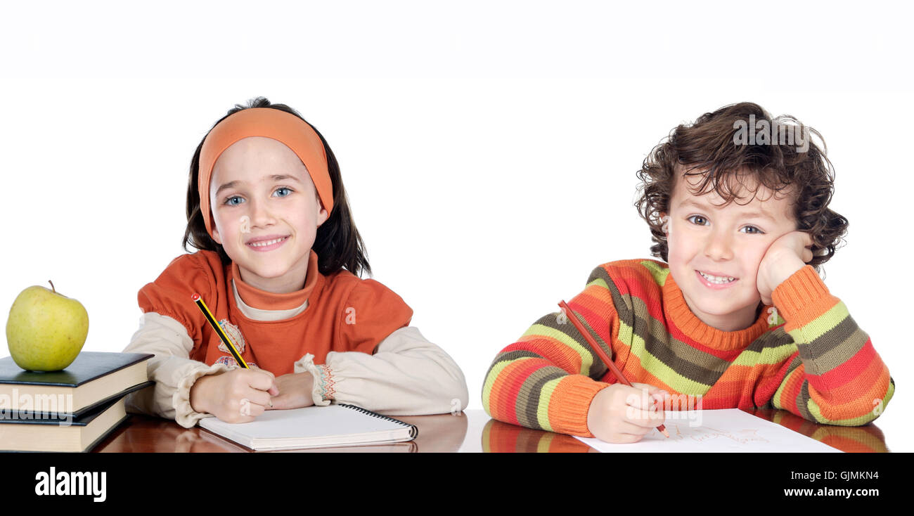 Les élèves de l'enfant adorable Banque D'Images