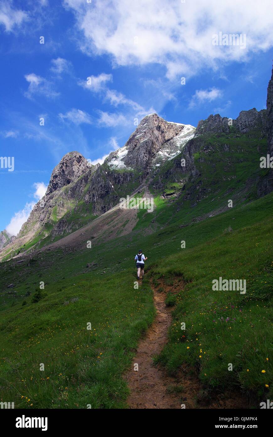 bergwandererin Banque D'Images