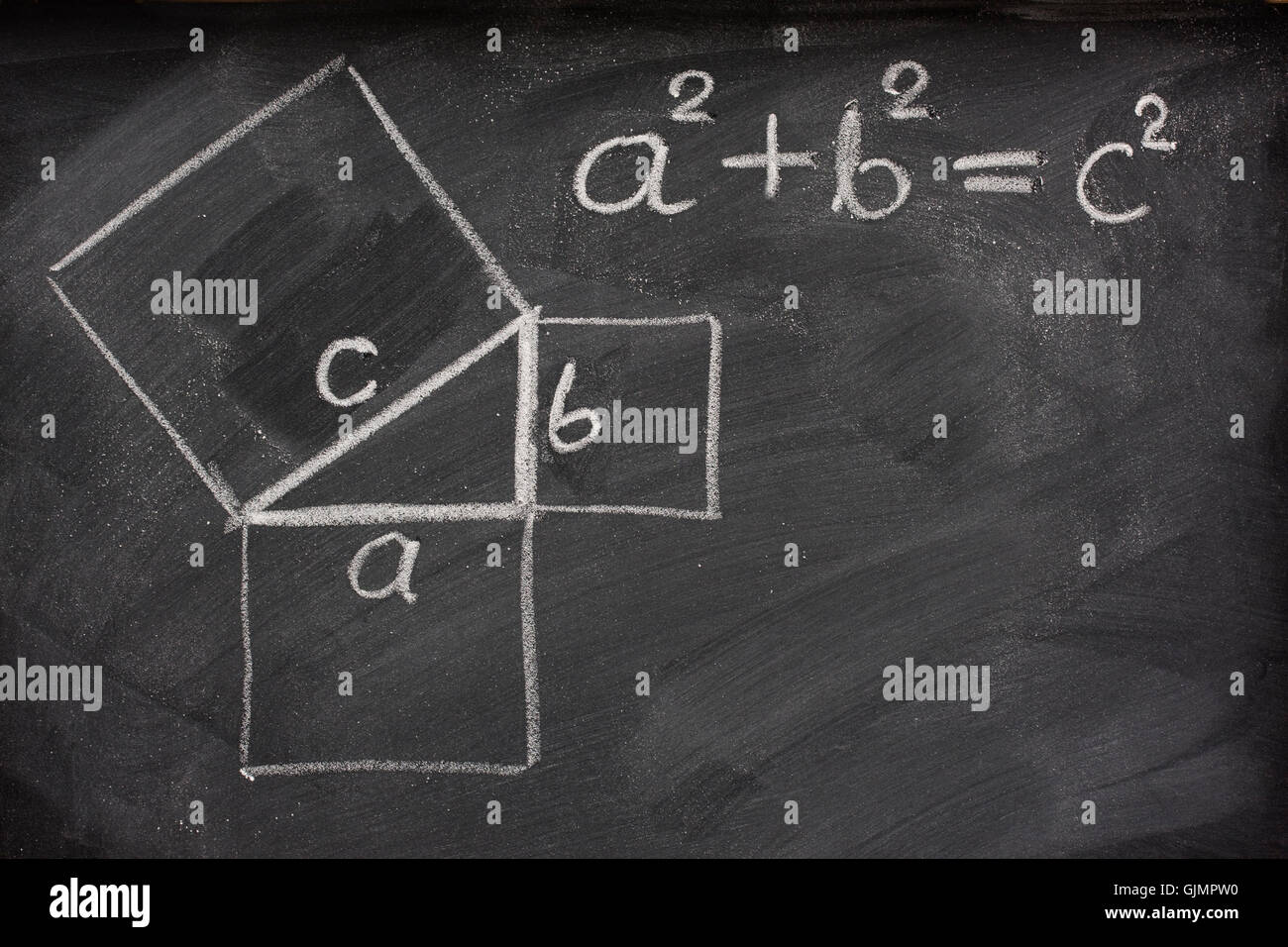 Géométrie blackboard carrés Banque D'Images