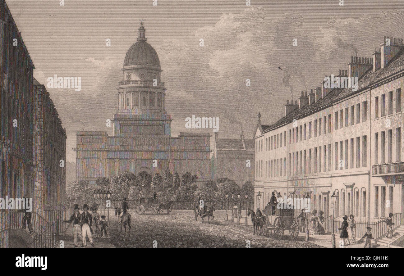 Édimbourg. St George's Church (maintenant West Register House) de George Street, 1833 Banque D'Images