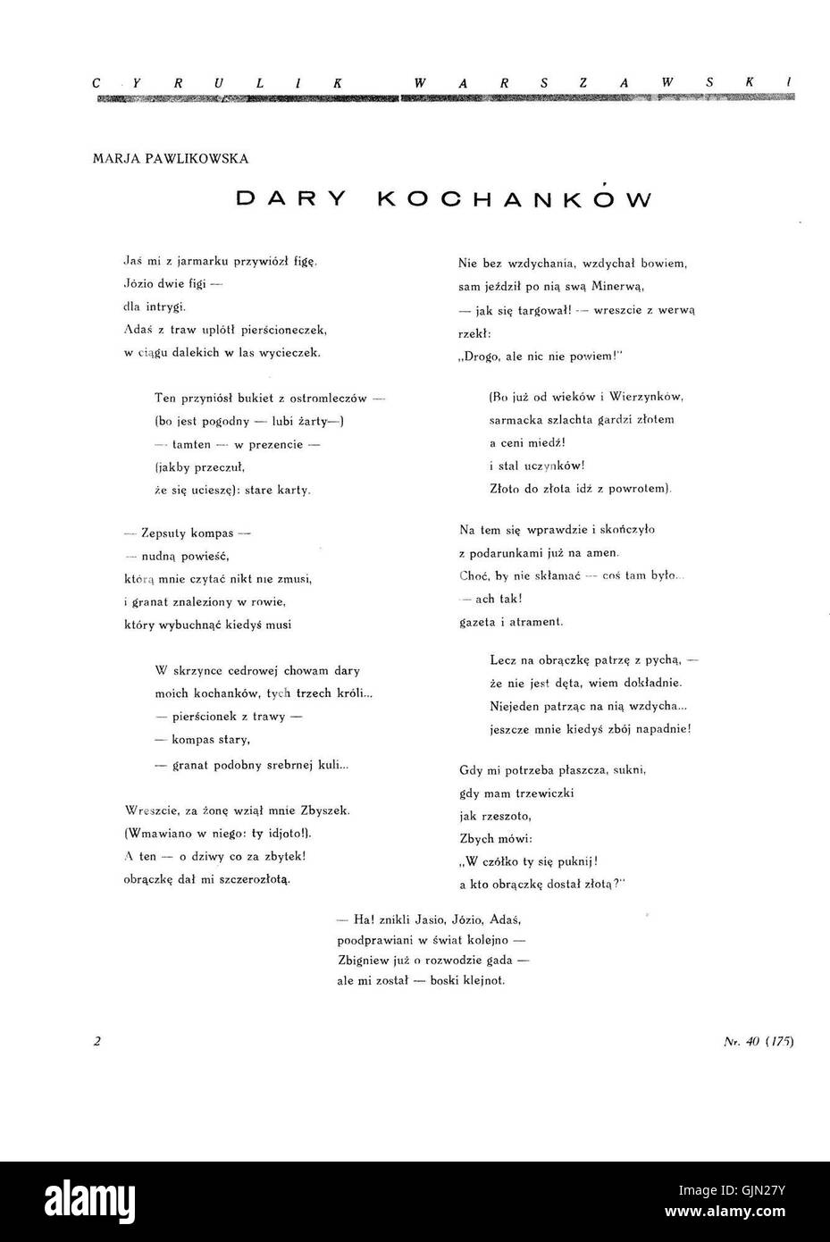 Cyrulik Warszawski (le barbier de Varsovie) de 1929, numéro 40, présente une publication historique liée à l'opéra comique populaire du même nom. L'opéra a été créé à la fin du XVIIIe siècle et a continué son impact culturel en 1929. Banque D'Images