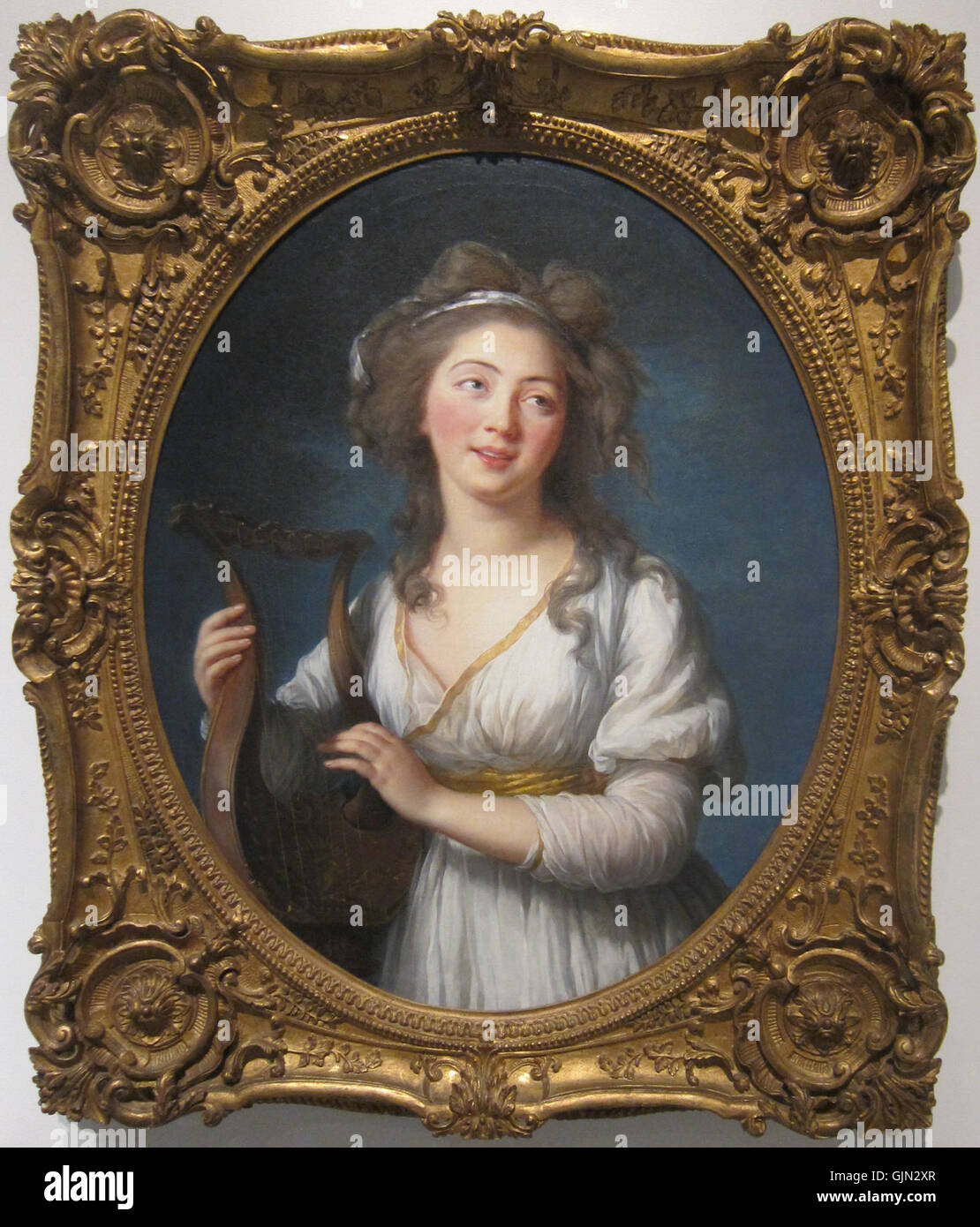 'Portrait d'une jeune femme jouant une lyre' par Marie Vigée Lebrun, Cincinnati Banque D'Images