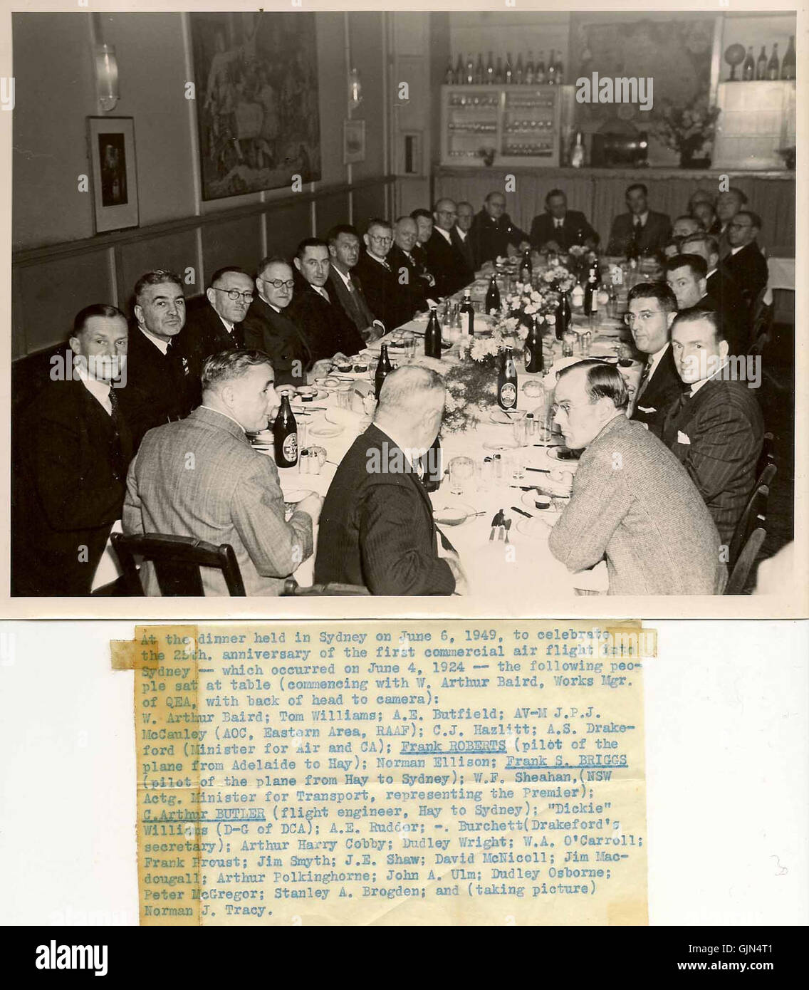 Le 25e anniversaire du premier vol commercial à destination de Sydney célèbre un moment clé de l'histoire de l'aviation, marquant l'intégration de Sydney dans le transport aérien mondial. Banque D'Images