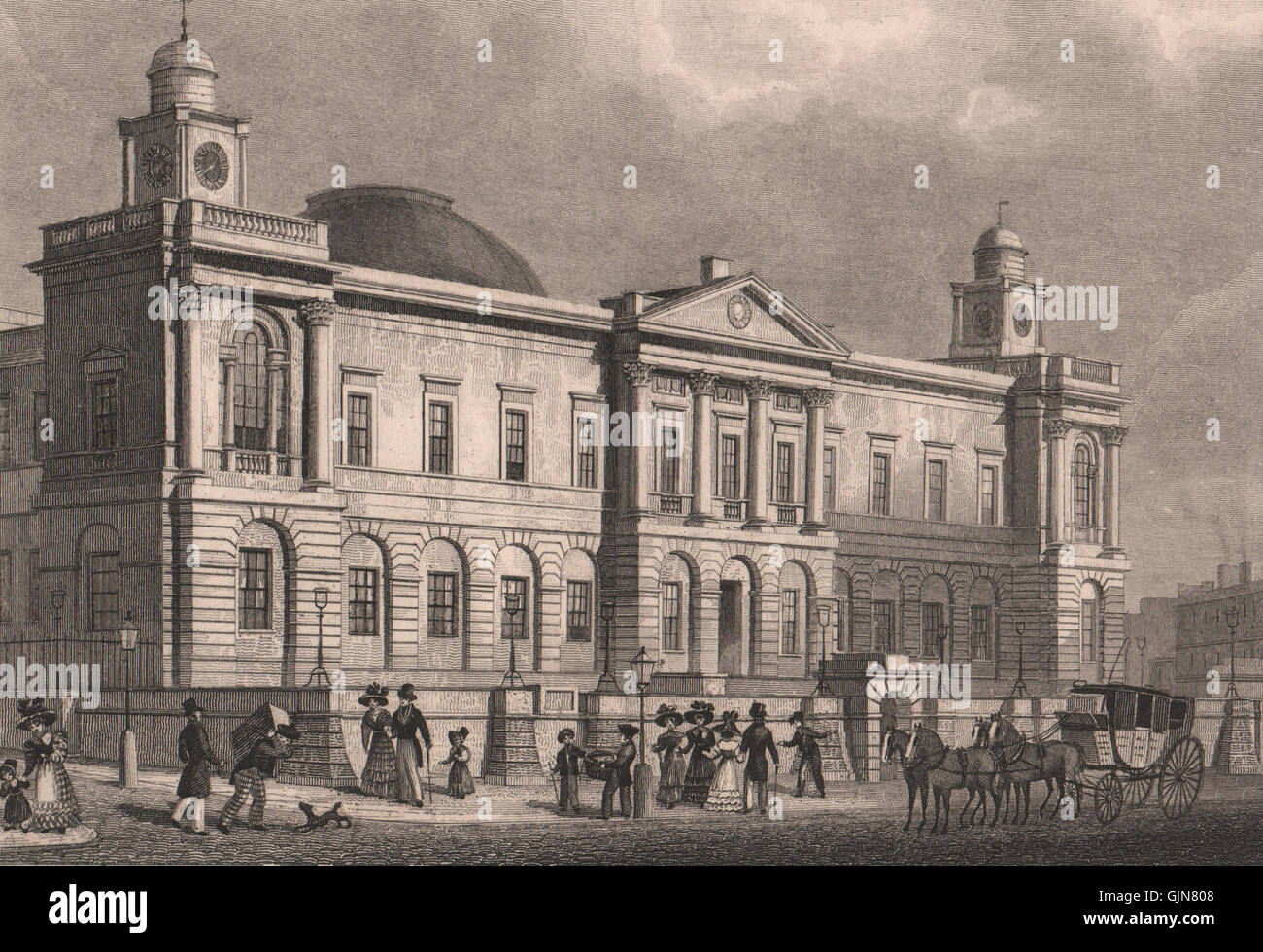 Édimbourg. Le General Register Office, Princes Street. SHEPHERD, 1833 imprimer Banque D'Images