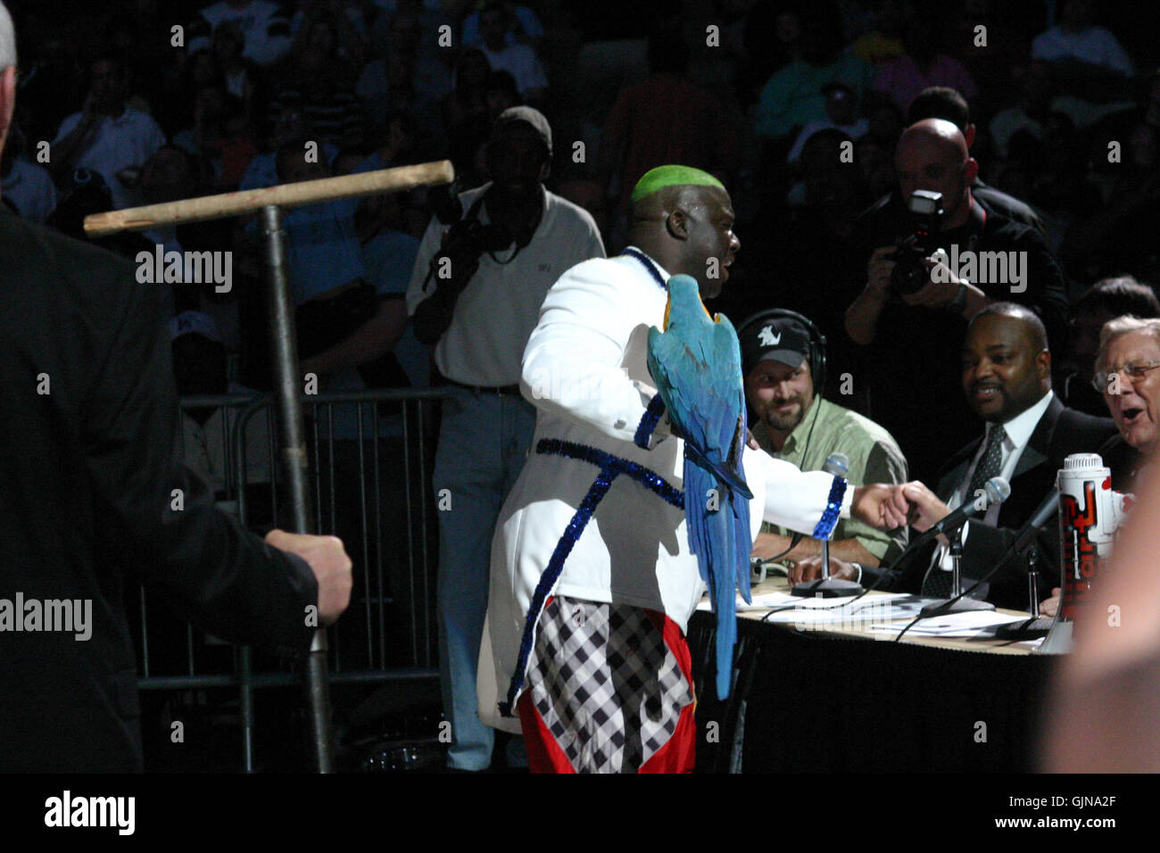 Koko B. Ware est un lutteur professionnel renommé connu pour son personnage coloré et son style de lutte de haut vol. Il est devenu populaire dans les années 1980 dans le cadre de la World Wrestling Federation (WWF), divertissant souvent les fans avec ses performances dynamiques. Banque D'Images