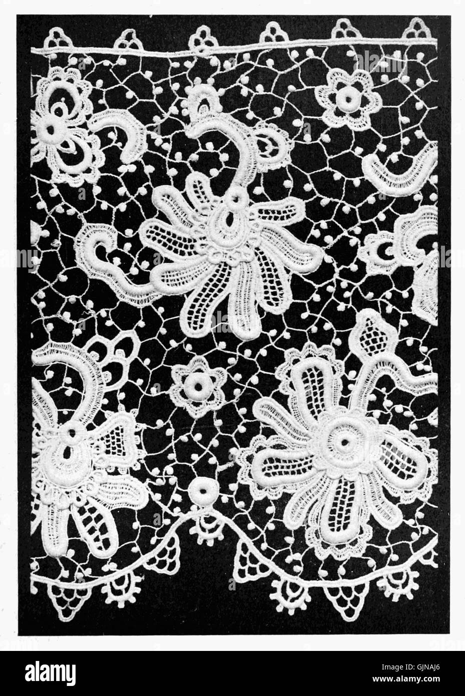 Son origine et l'histoire de la dentelle irlandaise Imitation Crochet Banque D'Images
