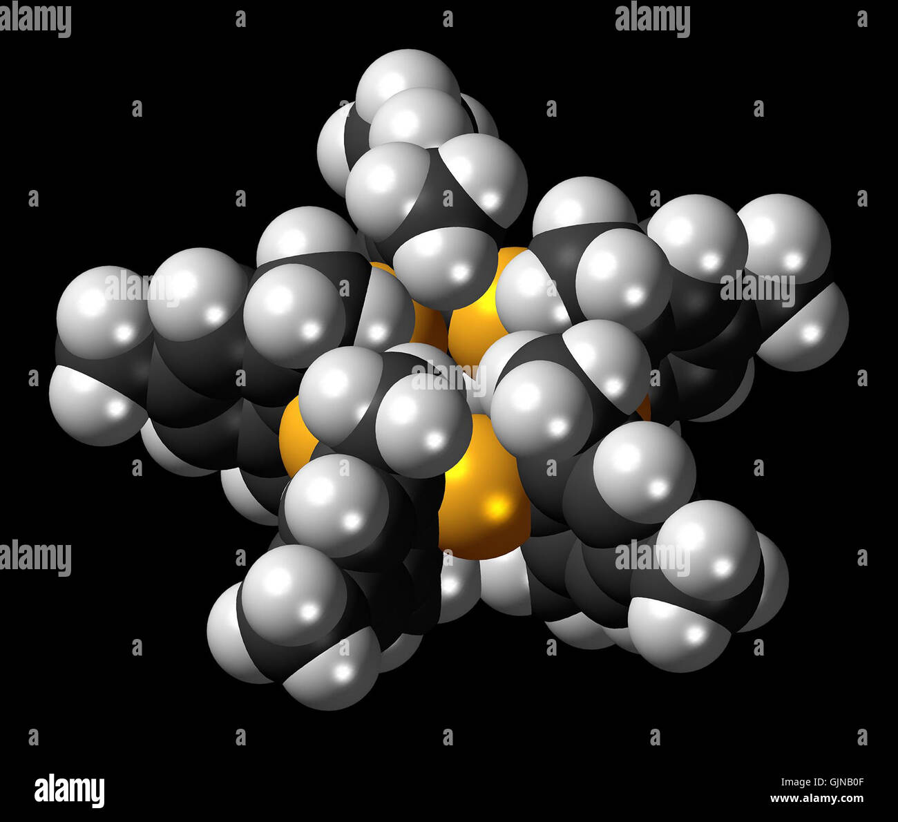 (Trimethylphenyl-2,4,6)or spacefill Banque D'Images