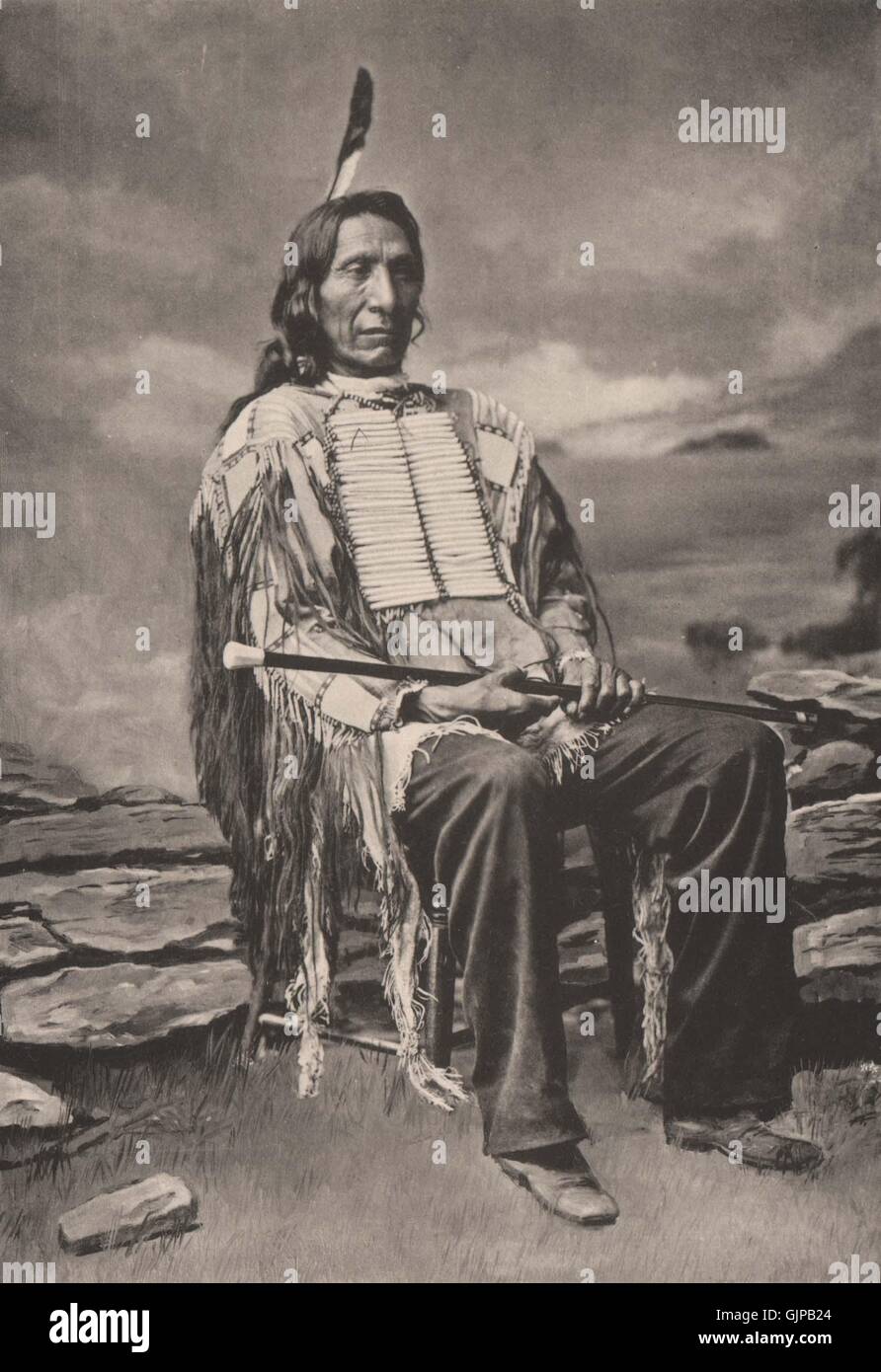 Red Cloud, Dakota. Albertype imprimer, antique print 1893 Banque D'Images