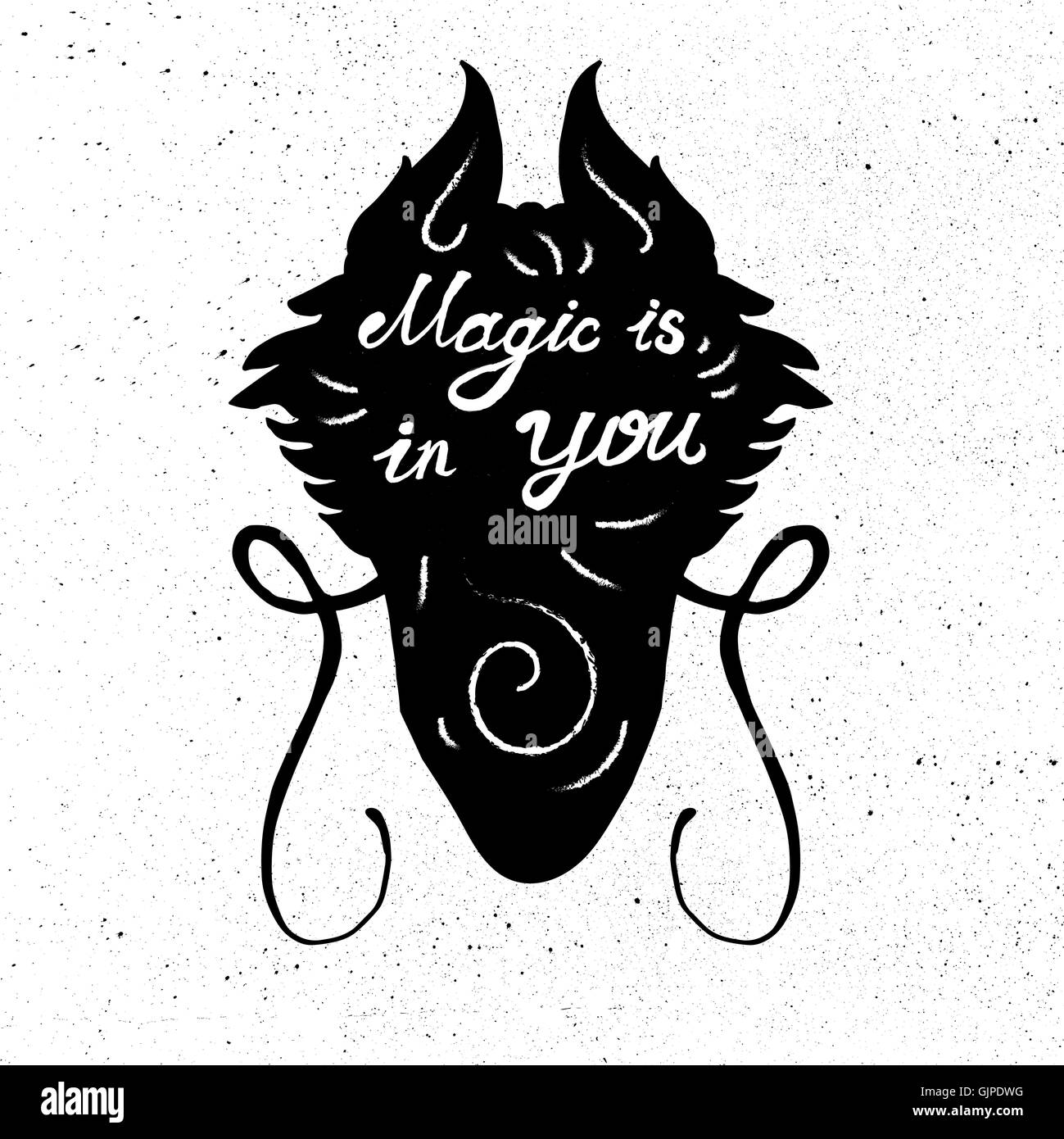 Affiche De Motivation De Lettrage Citation Sur Le Reve Et La Magie Dans Dragon Head Silhouette Pour Tissu Print Decor Carte De Vœux Magi Image Vectorielle Stock Alamy