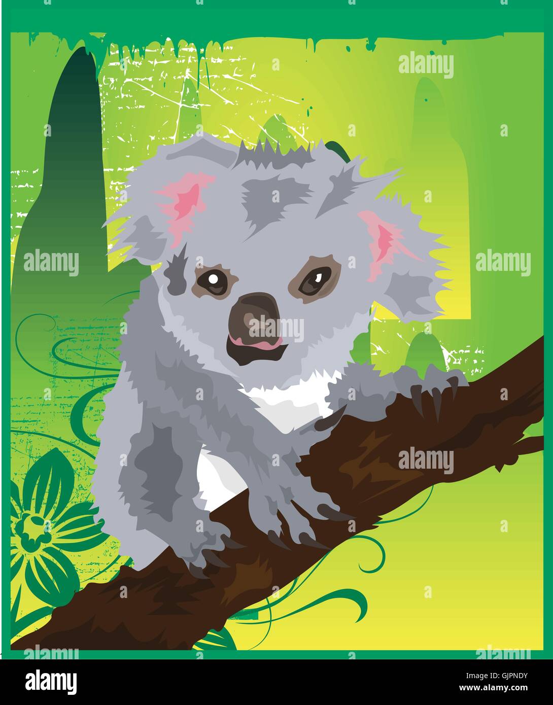 Koala vert Illustration de Vecteur