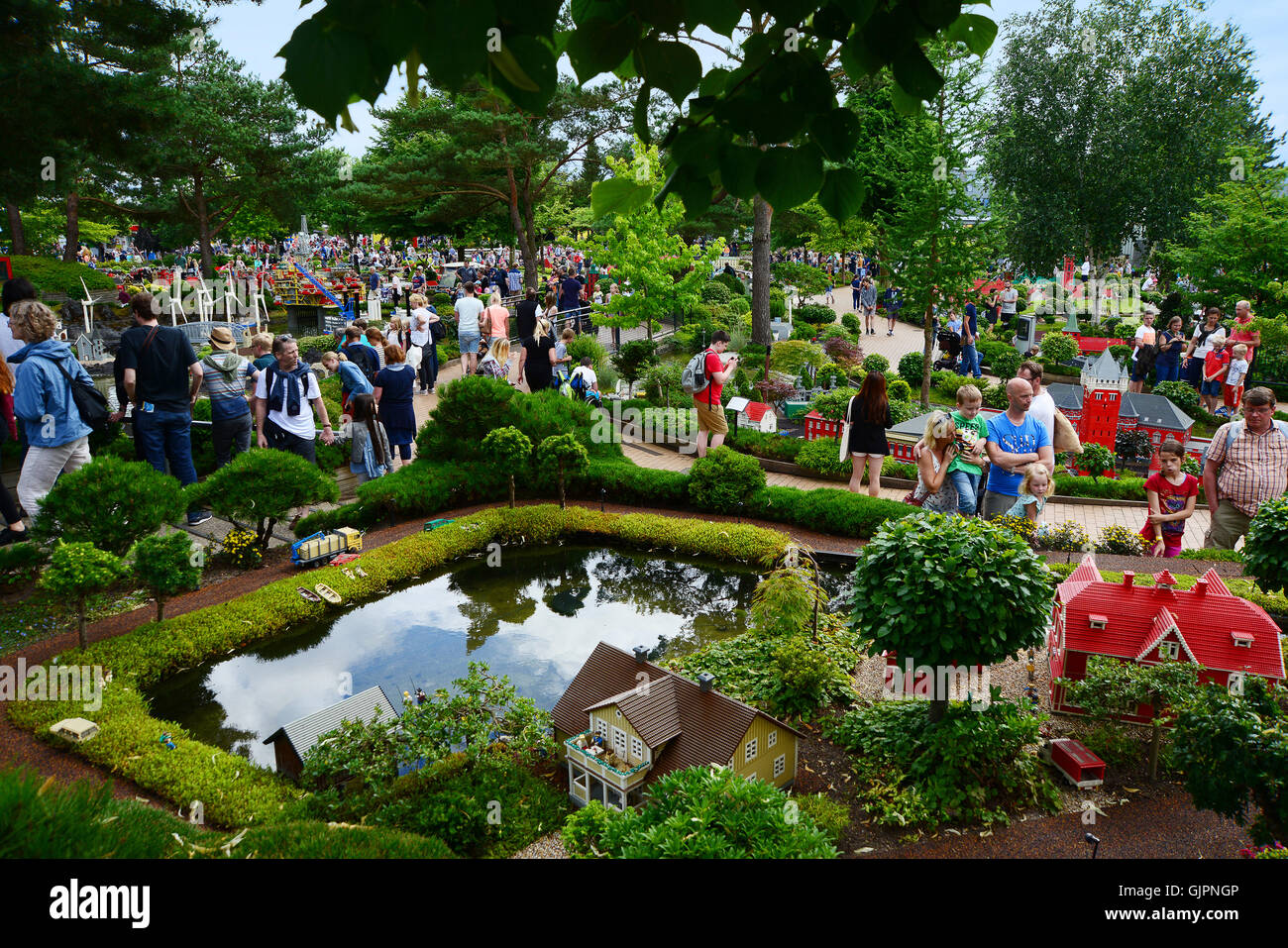 Billund, Danemark - Juillet 26, 2016 : maisons en Lego Legoland Banque D'Images