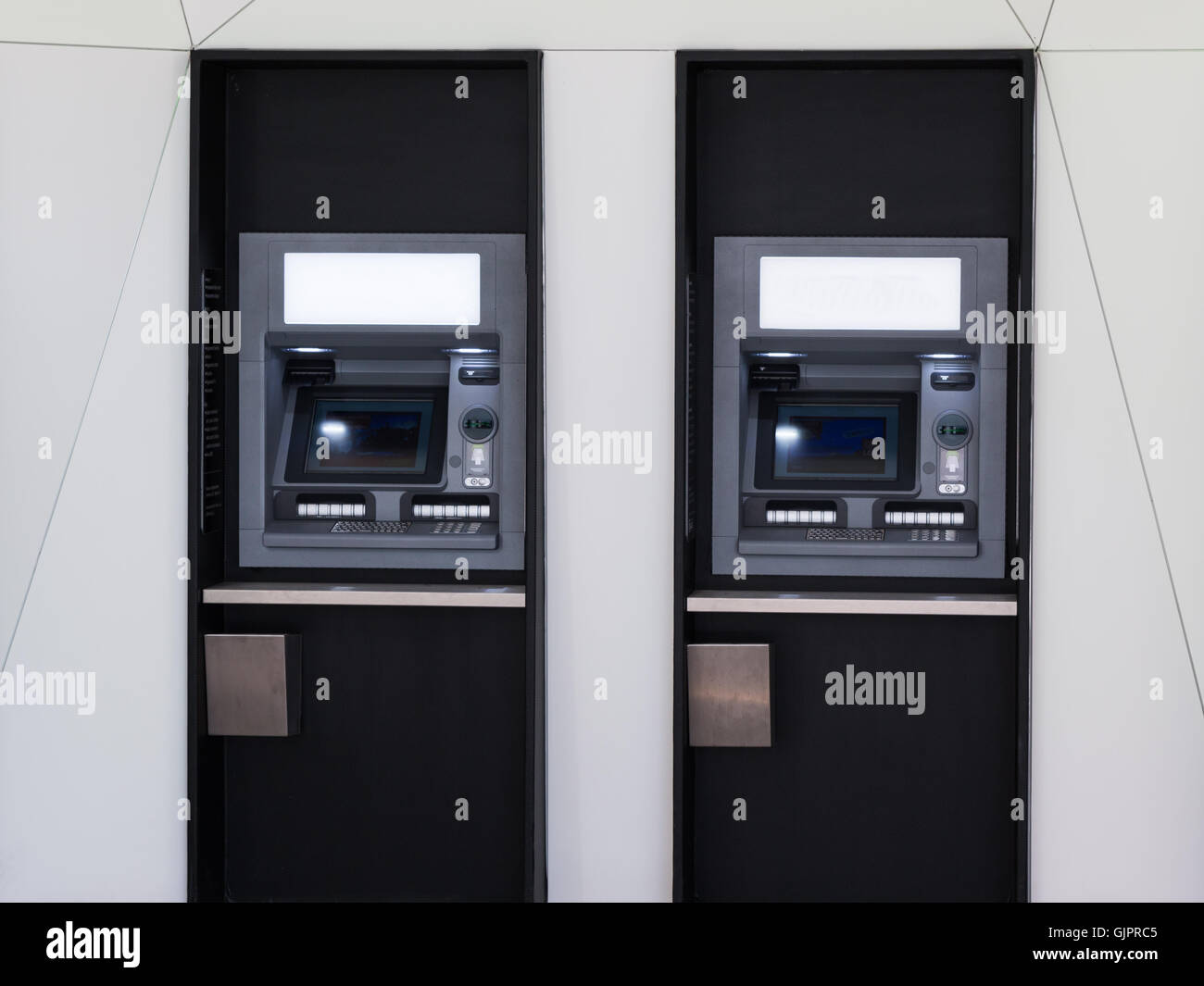 Rangée de distributeur automatique, distributeur automatique pour retirer de l'argent Banque D'Images