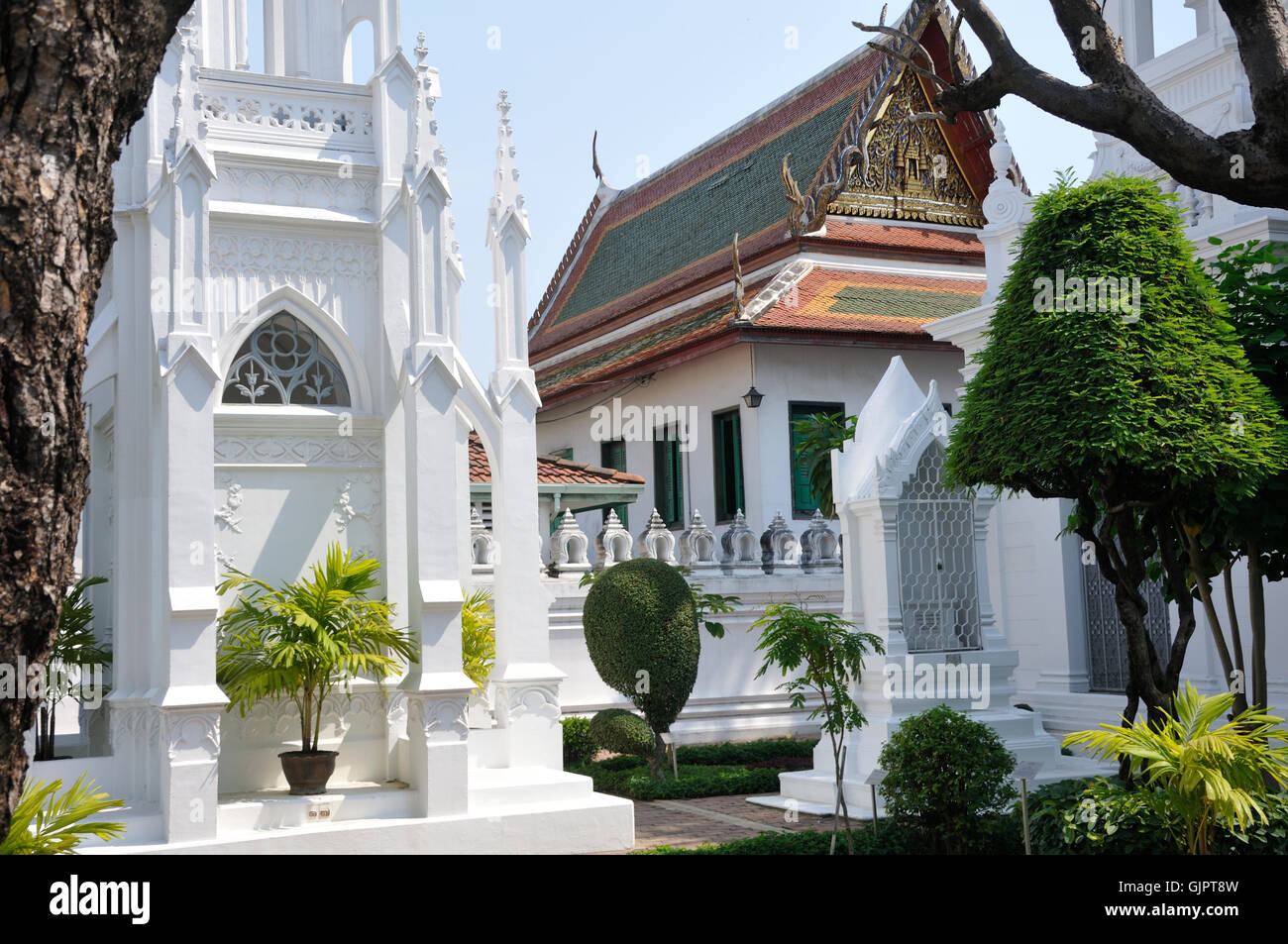 Près de Wat Ratchabophit, Bangkok, Thaïlande Banque D'Images
