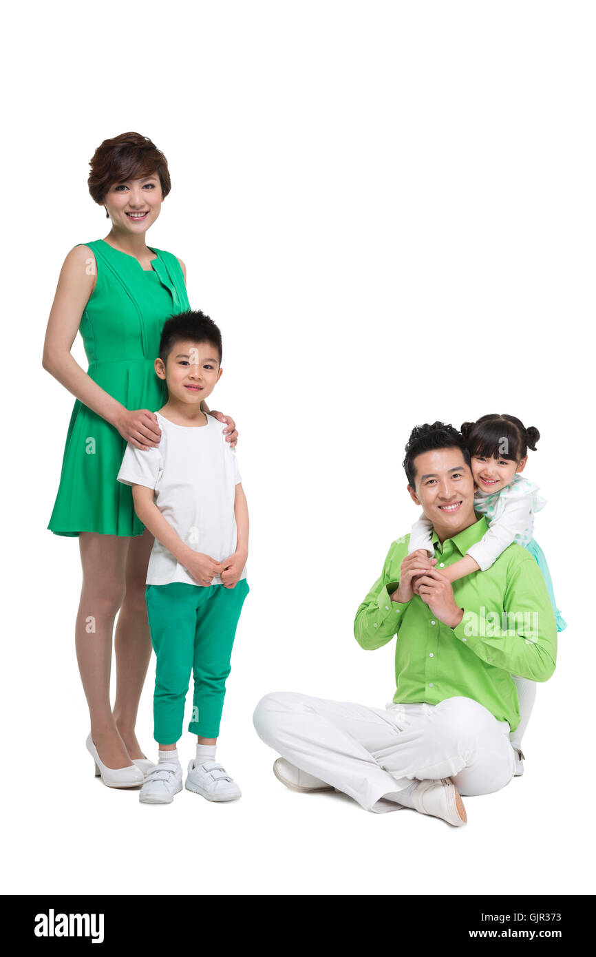 La famille Green Studio shot Banque D'Images