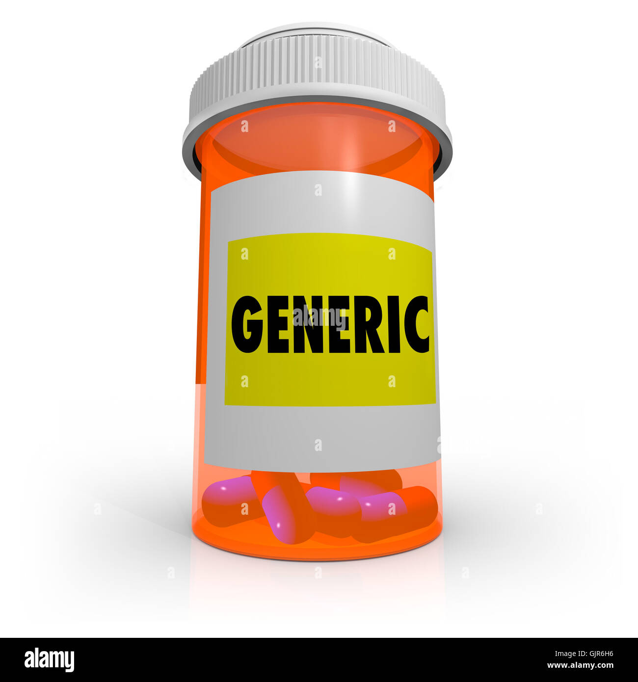 Prescription générique - Aucune bouteille Nom marque Medicine Banque D'Images