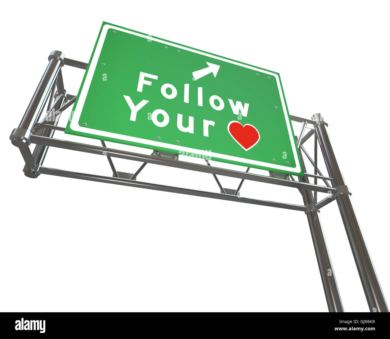 Suivez votre coeur Sign - Intuition mène au succès futur Banque D'Images