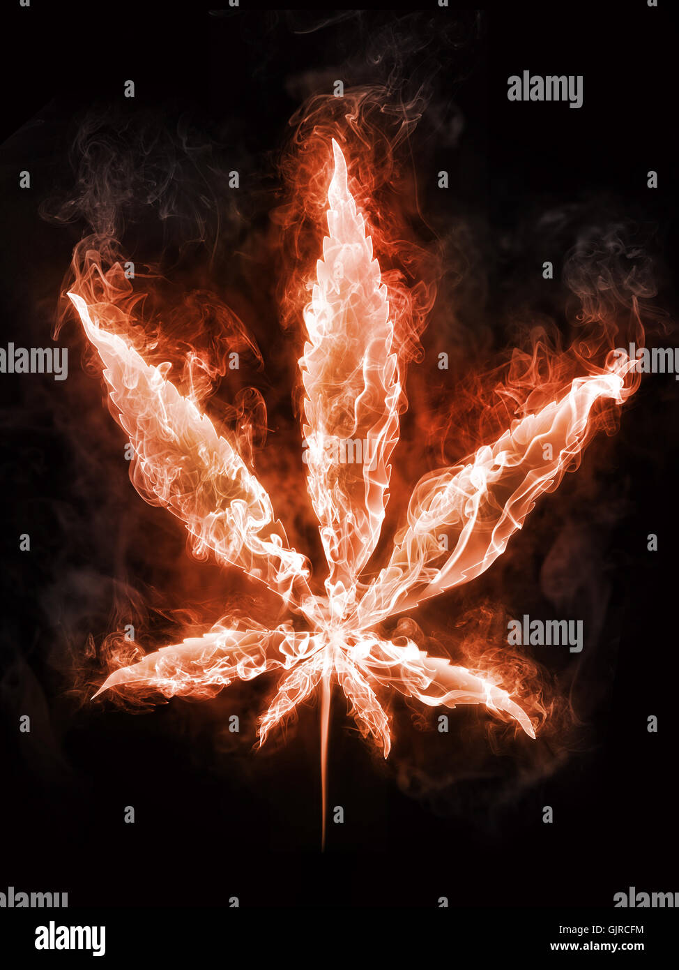 La marijuana dans Fire Banque D'Images