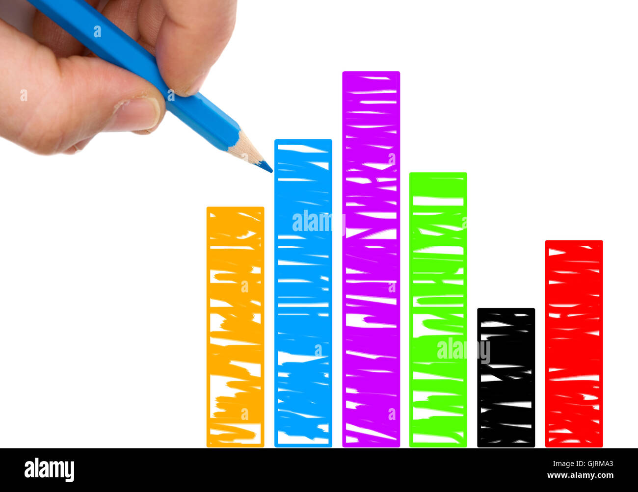 Main bleu graphic Banque D'Images