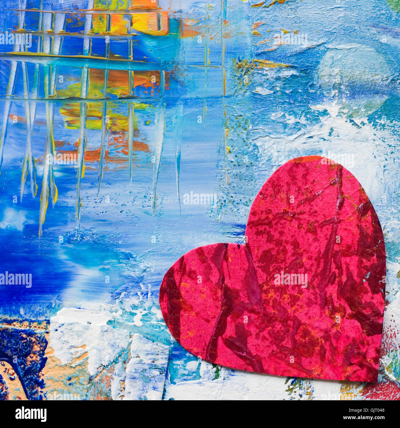 Collage art with painting Banque de photographies et d’images à haute