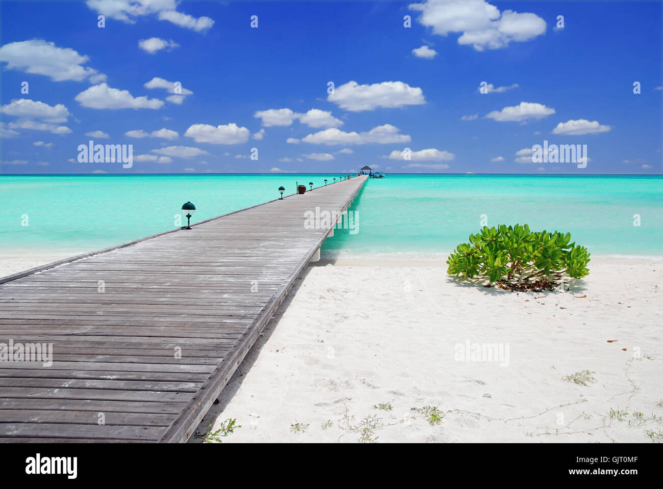 Bord de plage bleu Banque D'Images