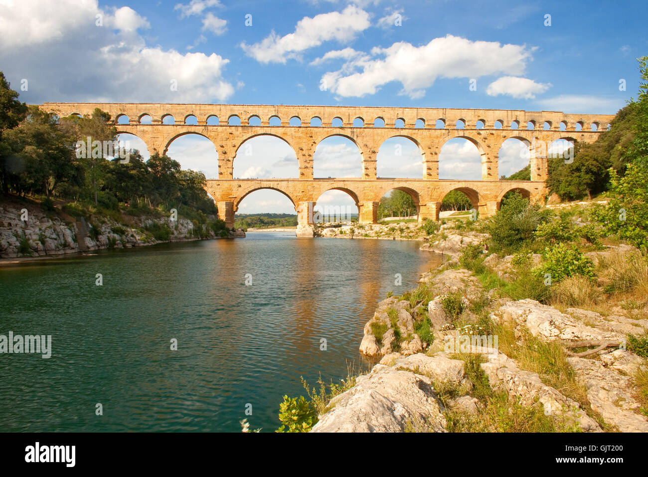 Pont du Gard aqueduc Banque D'Images