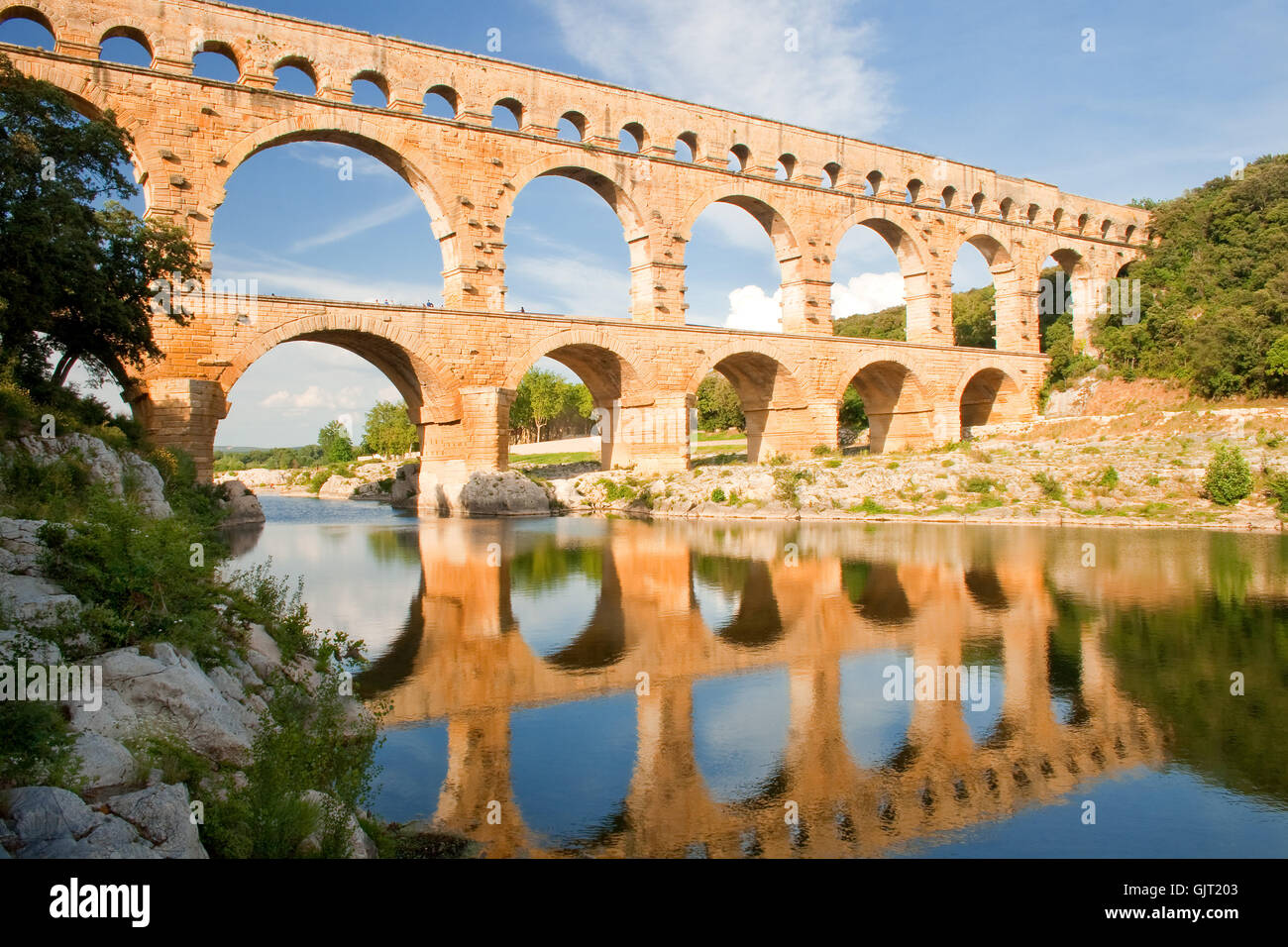 Pont du Gard aqueduc Banque D'Images