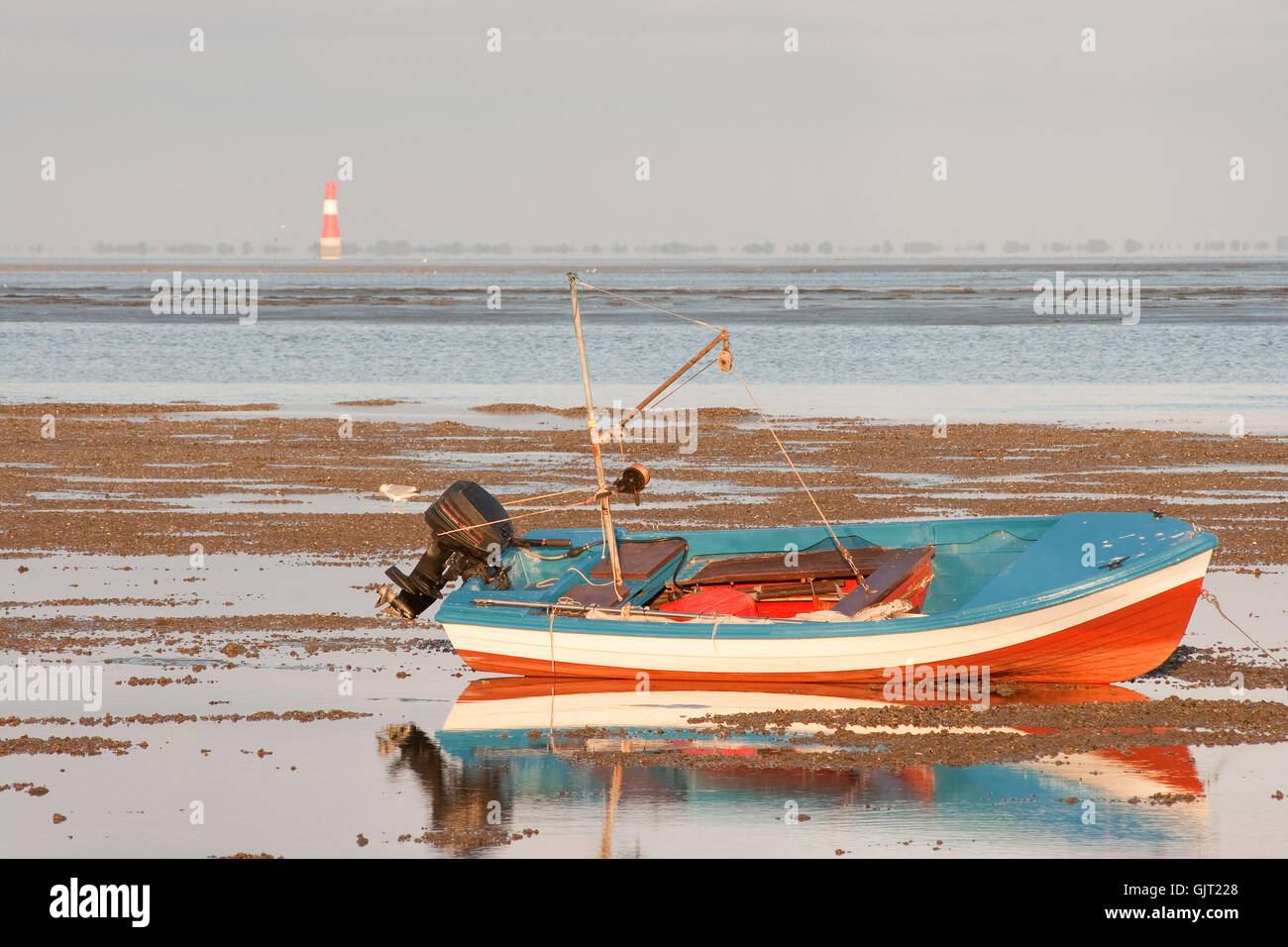 Bateau de pêche en watt Banque D'Images