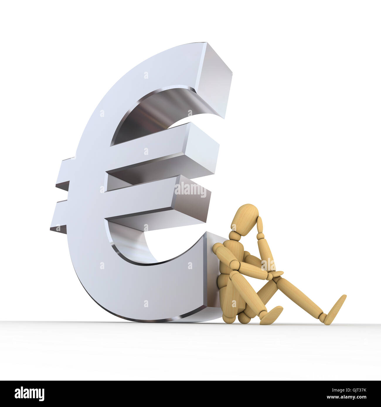 Désespérée d'argent euro Banque D'Images