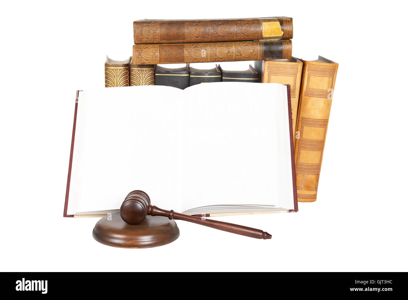 En bois livres de droit Banque D'Images