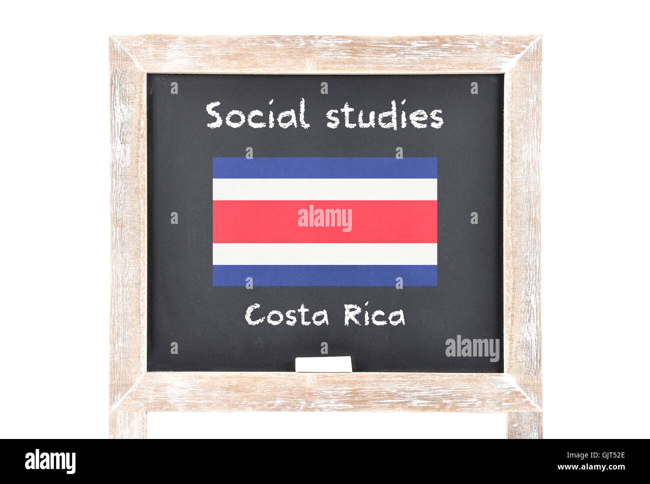 Les études sociales avec drapeau à bord Banque D'Images