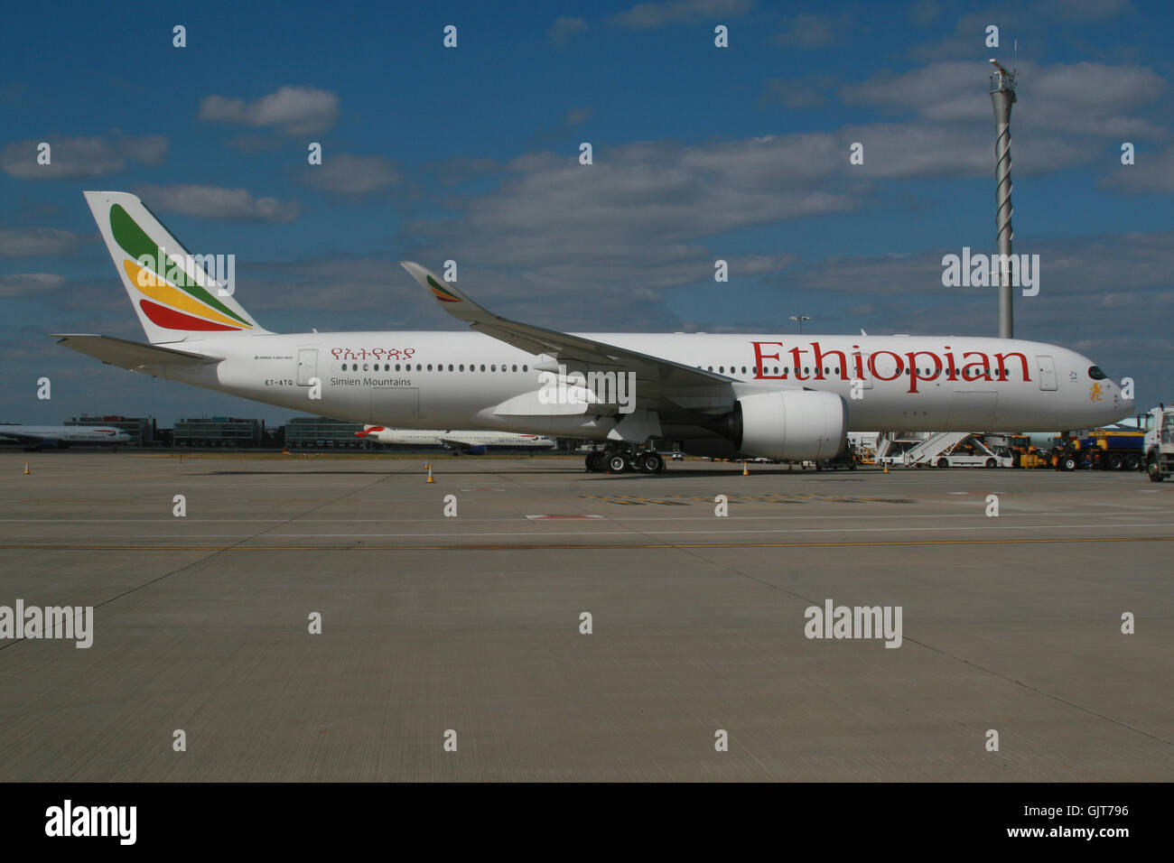 L'AIRBUS A350 de l'ÉTHIOPIE Banque D'Images