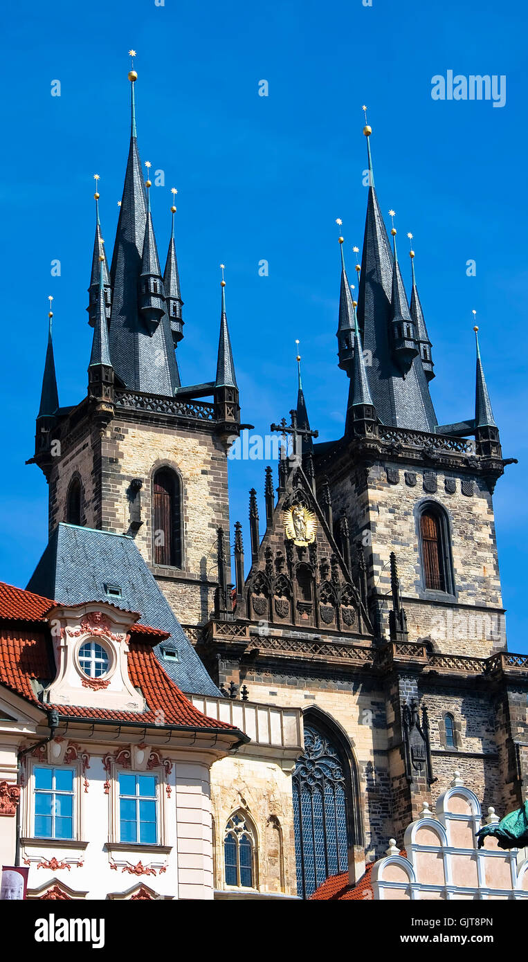 Église de la Vierge Marie - l'un des principaux symboles de Prague Banque D'Images