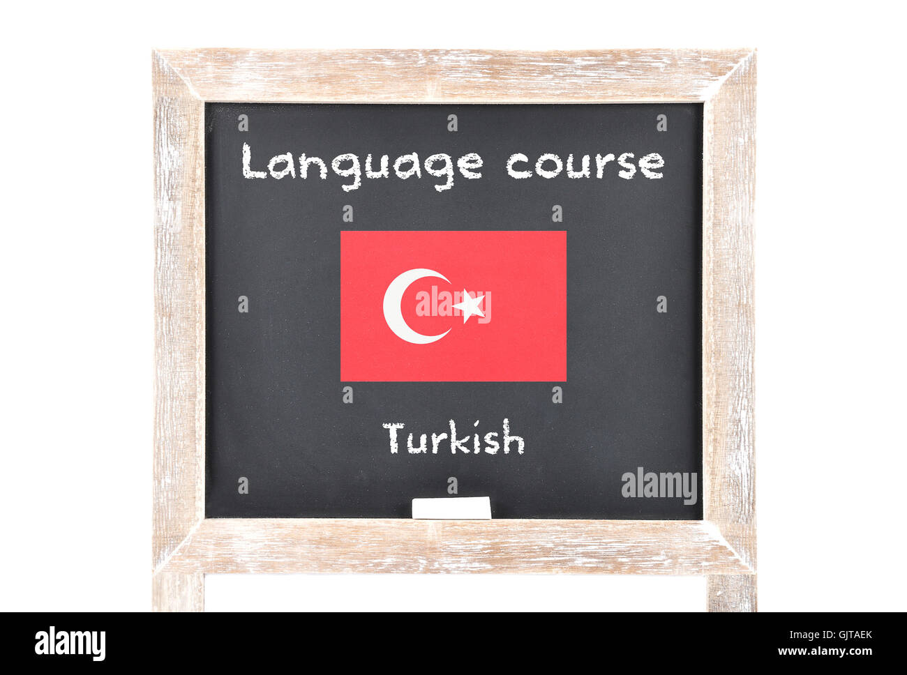 Cours de langue avec drapeau à bord Banque D'Images