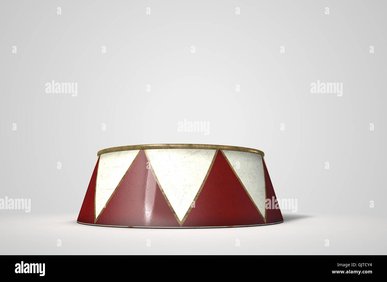 A 3D render of an empty ringmasters podium sur un fond studio blanc isolé Banque D'Images