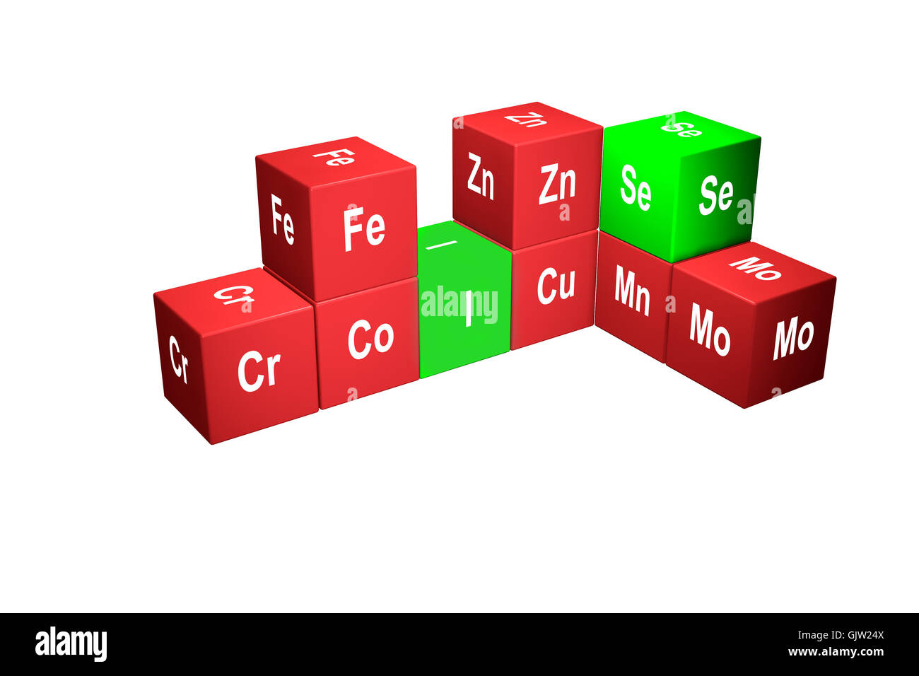Graphiques 3d'oligo-éléments essentiels Banque D'Images