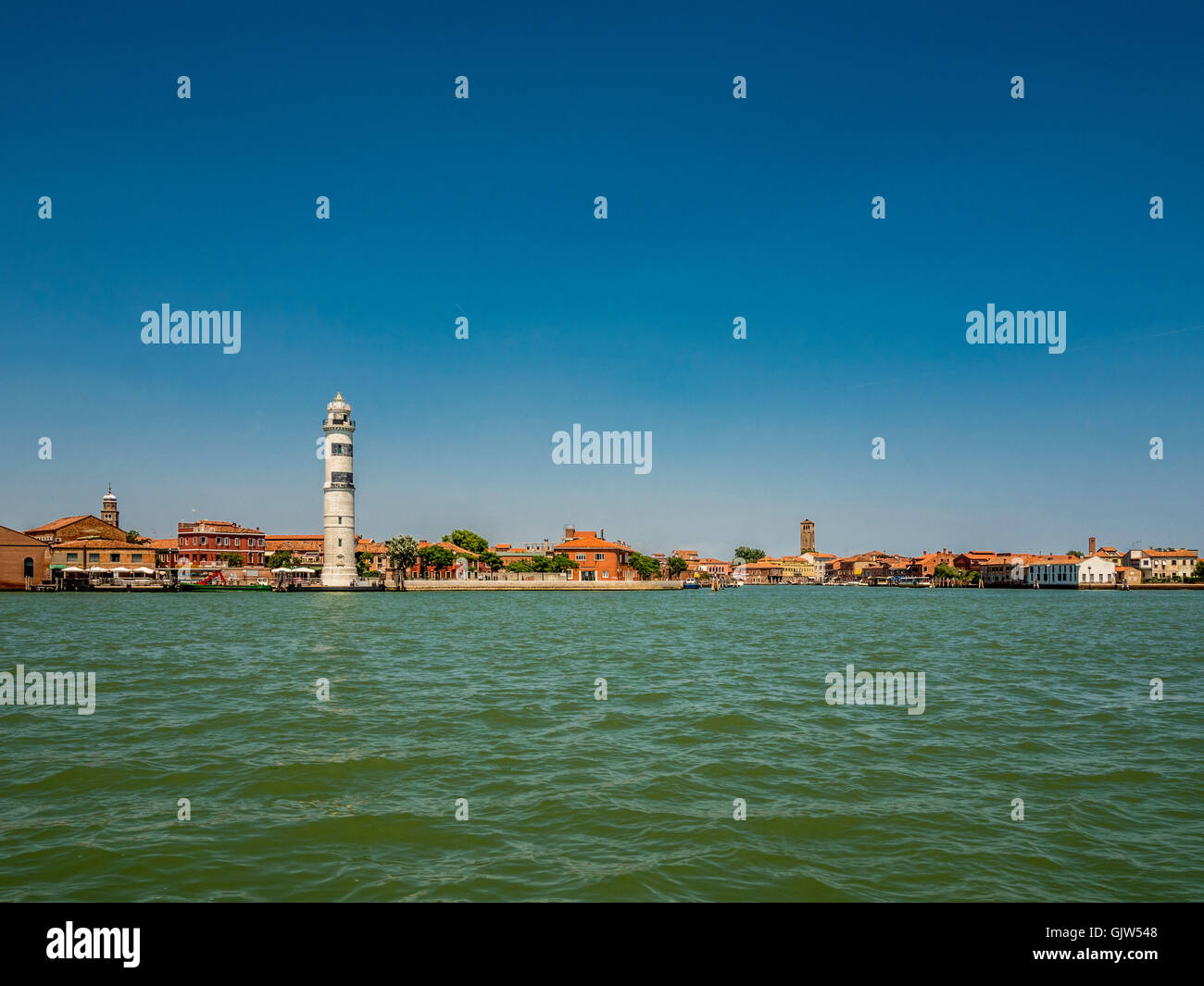 Le phare sur l'île de Murano, Venise, Italie. Banque D'Images