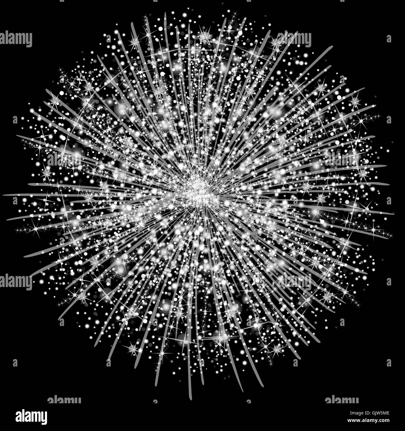 D'artifice d'argent Banque D'Images