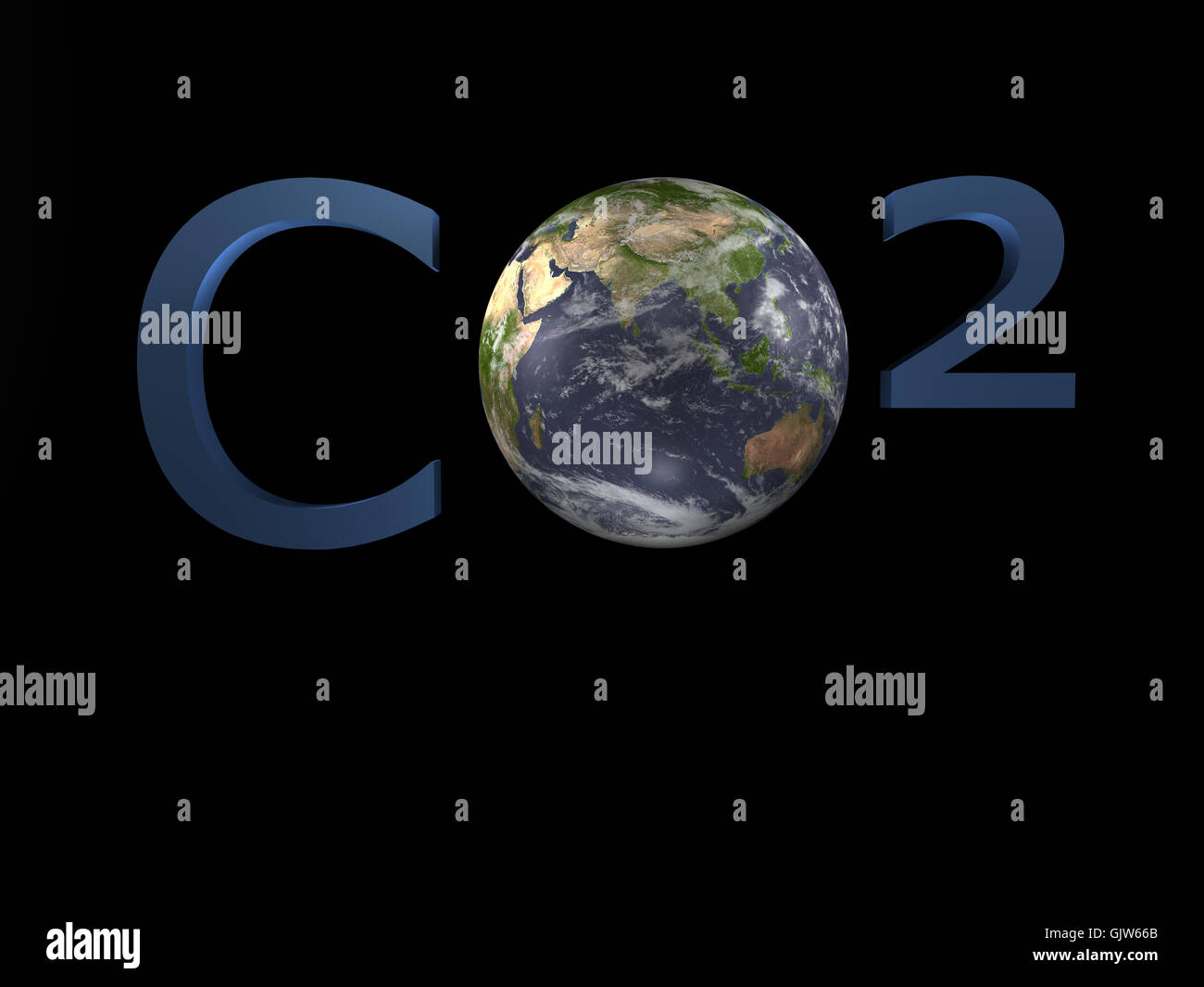 Co2 - Changement climatique - 3d Banque D'Images